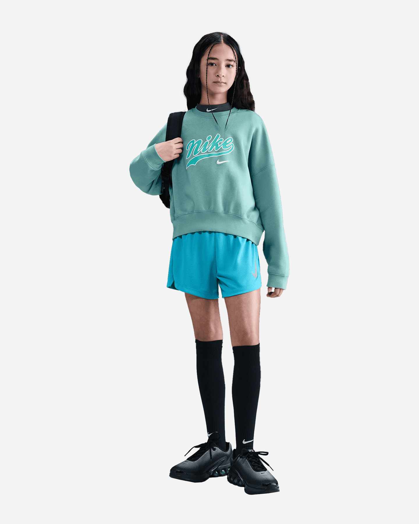 Felpa NIKE BIG LOGO BLEACH JR - Verde - 1 | Cisalfa Sport