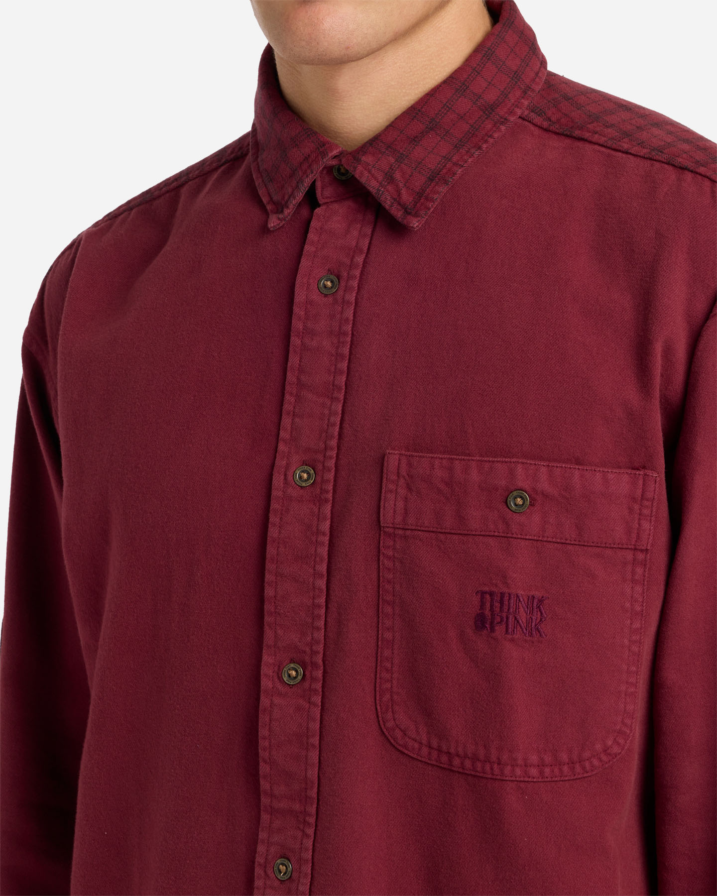 Camicia THINK PINK CHECK M - Rosso - 5 | Cisalfa Sport
