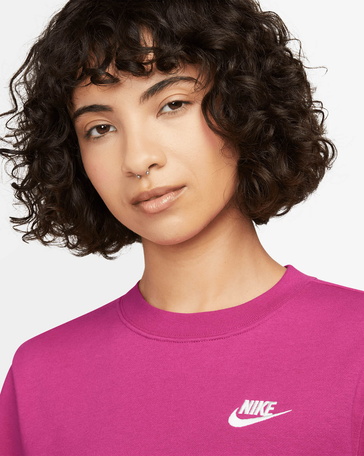 Felpa NIKE CLUB SMALL LOGO W - Fucsia - 2 | Cisalfa Sport