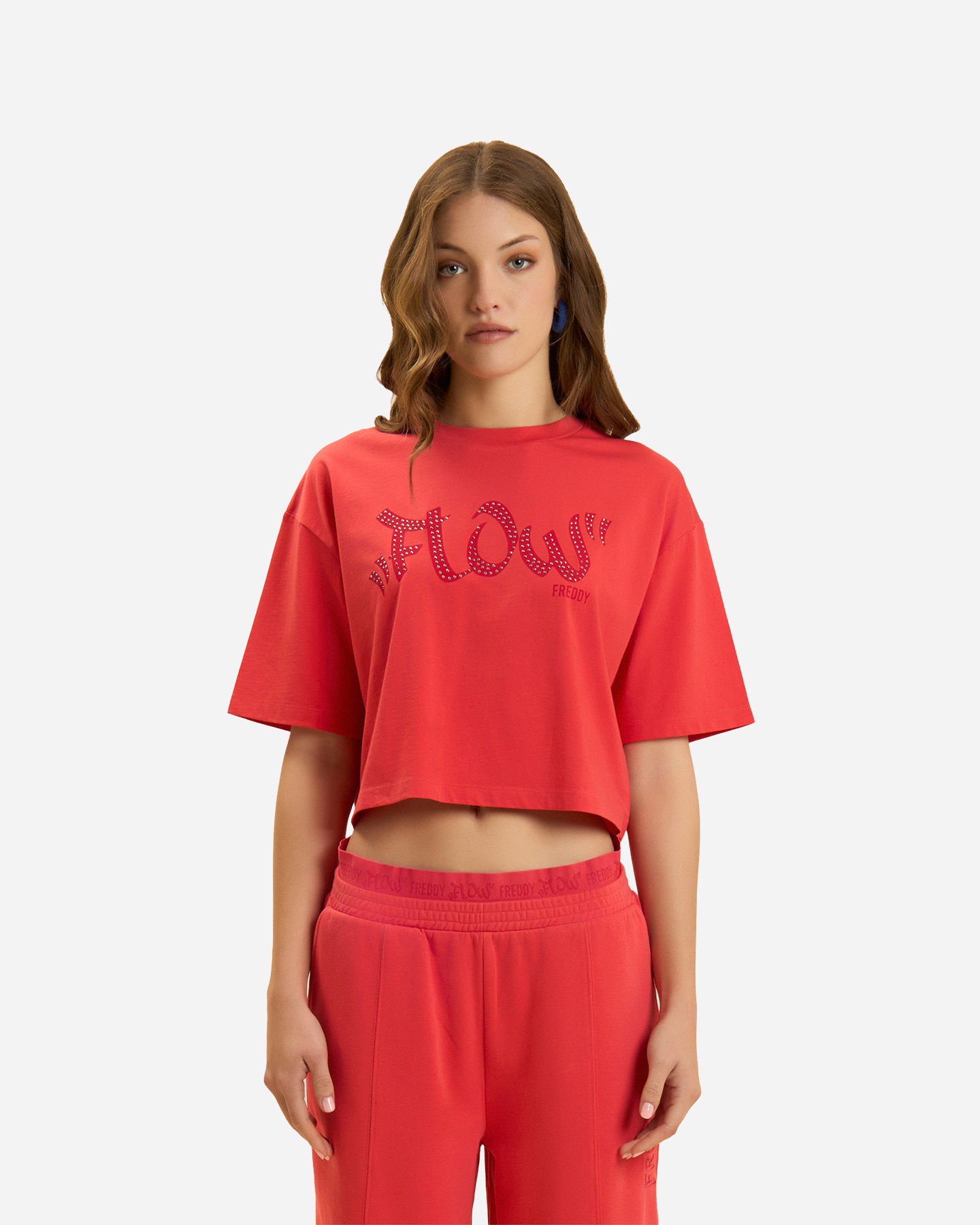 T-shirt FREDDY CROP URBAN BORCHIE W - Rosso - 2 | Cisalfa Sport