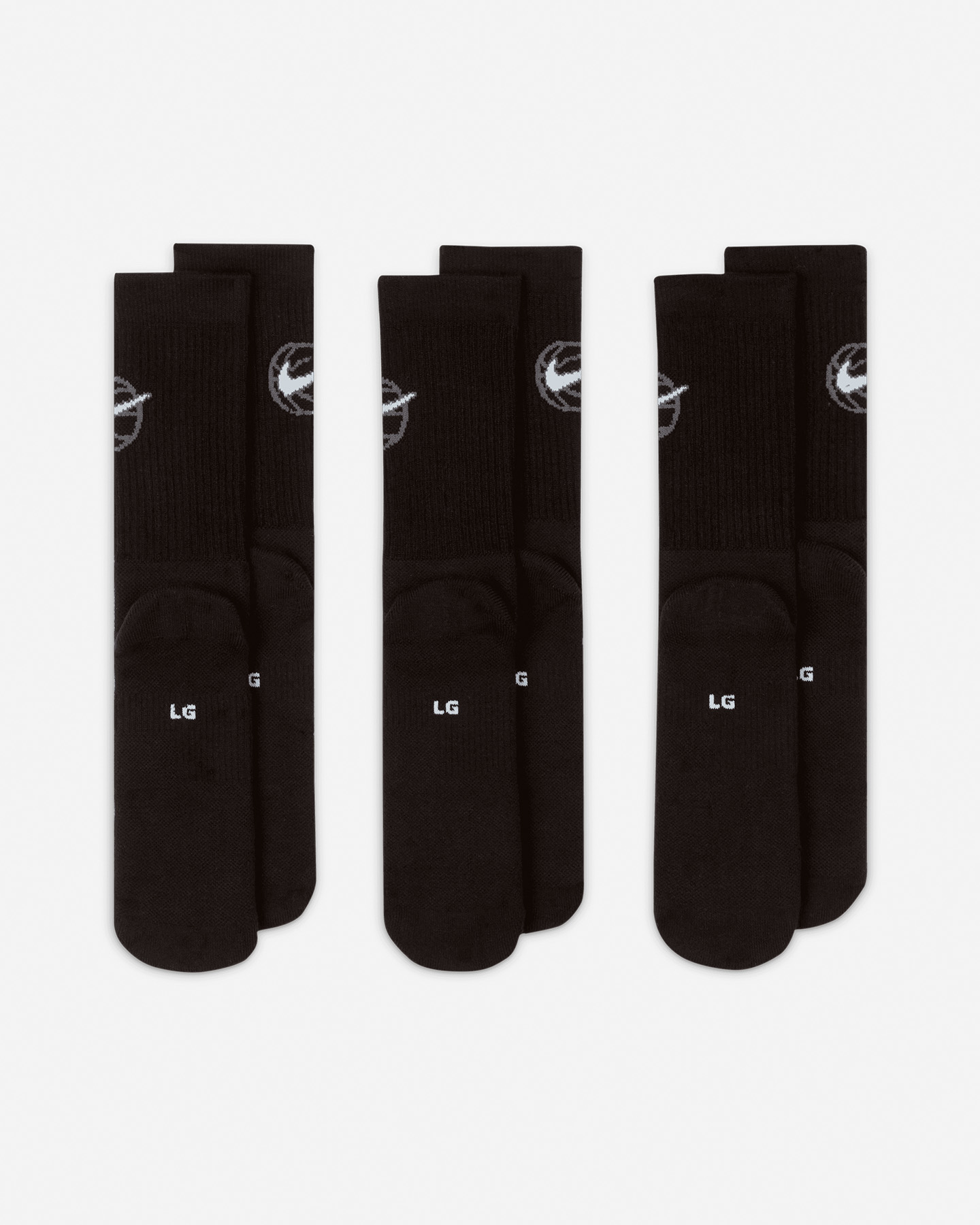 Calzettoni basket NIKE EVERYDAY CREW 3PACK - Nero - 3 | Cisalfa Sport
