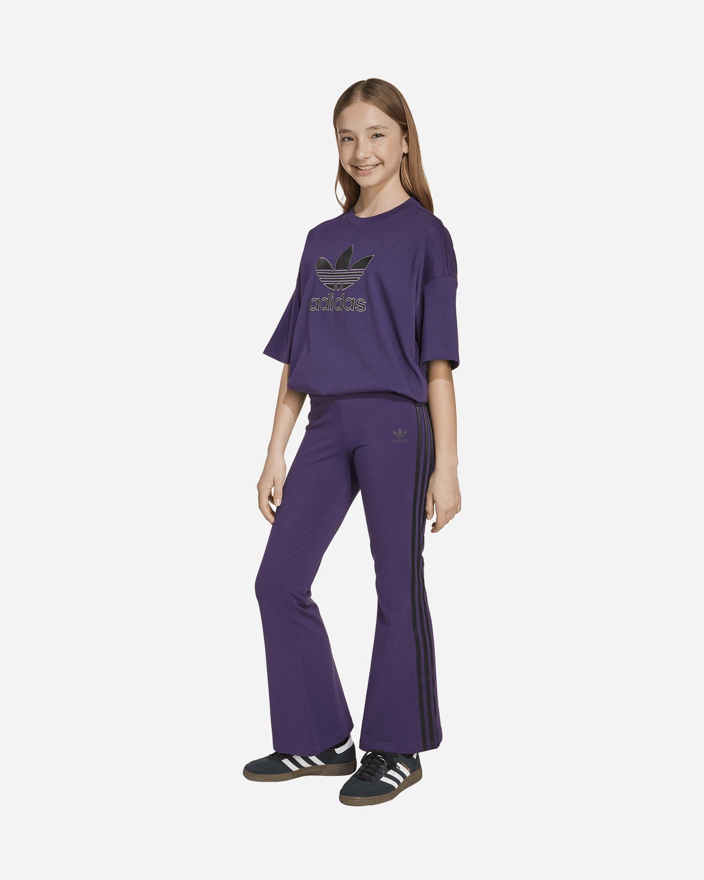 Leggings ADIDAS 3STRIPES JR - Viola - 3 | Cisalfa Sport