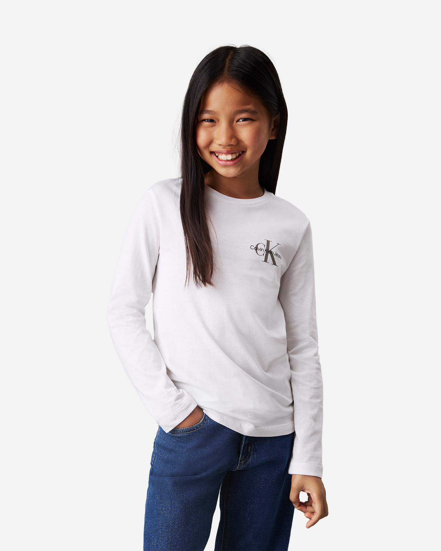 T-shirt CALVIN KLEIN JEANS CHEST LOGO JR - Bianco - 1 | Cisalfa Sport