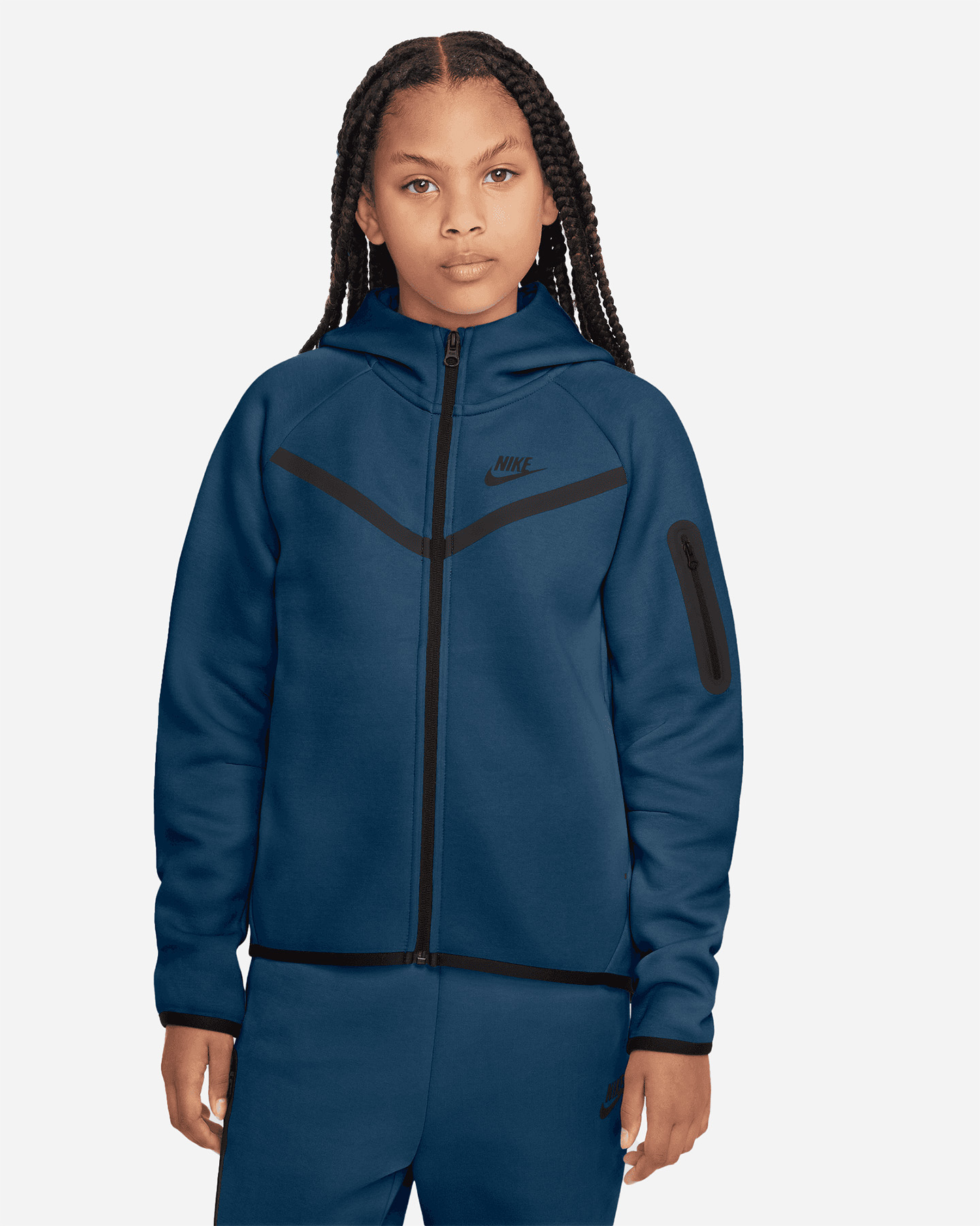 Felpa NIKE TECH FLEECE 2 JR - Azzurro - 0 | Cisalfa Sport