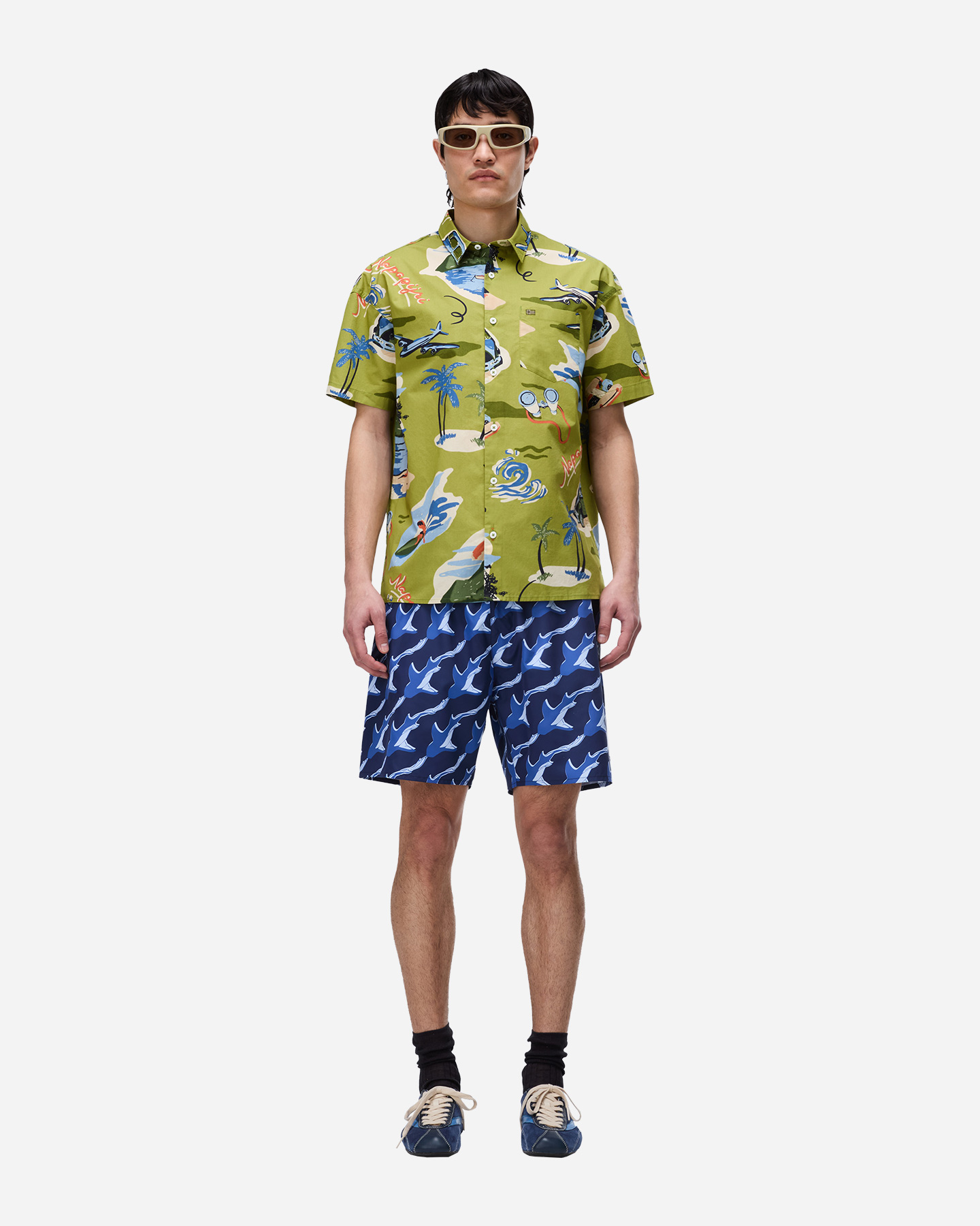 Camicia NAPAPIJRI ELIOR ALL OVER PRINTED M - Verde - 4 | Cisalfa Sport