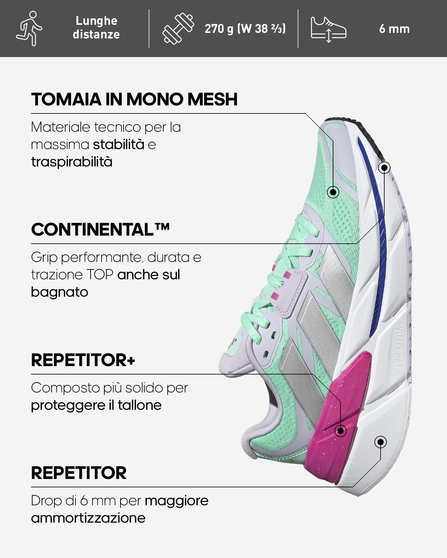 Scarpe running ADIDAS ADISTAR CS W - 1 | Cisalfa Sport