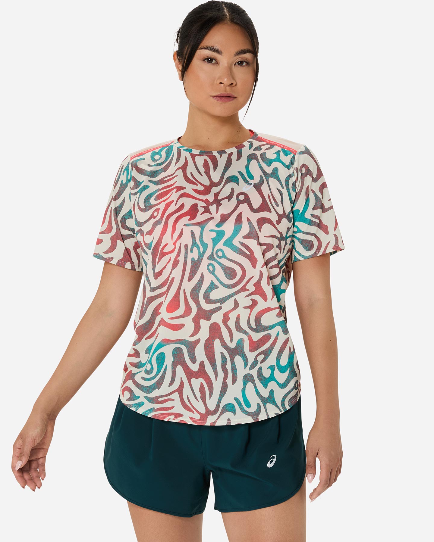 T-shirt running ASICS Road All Over Print donna