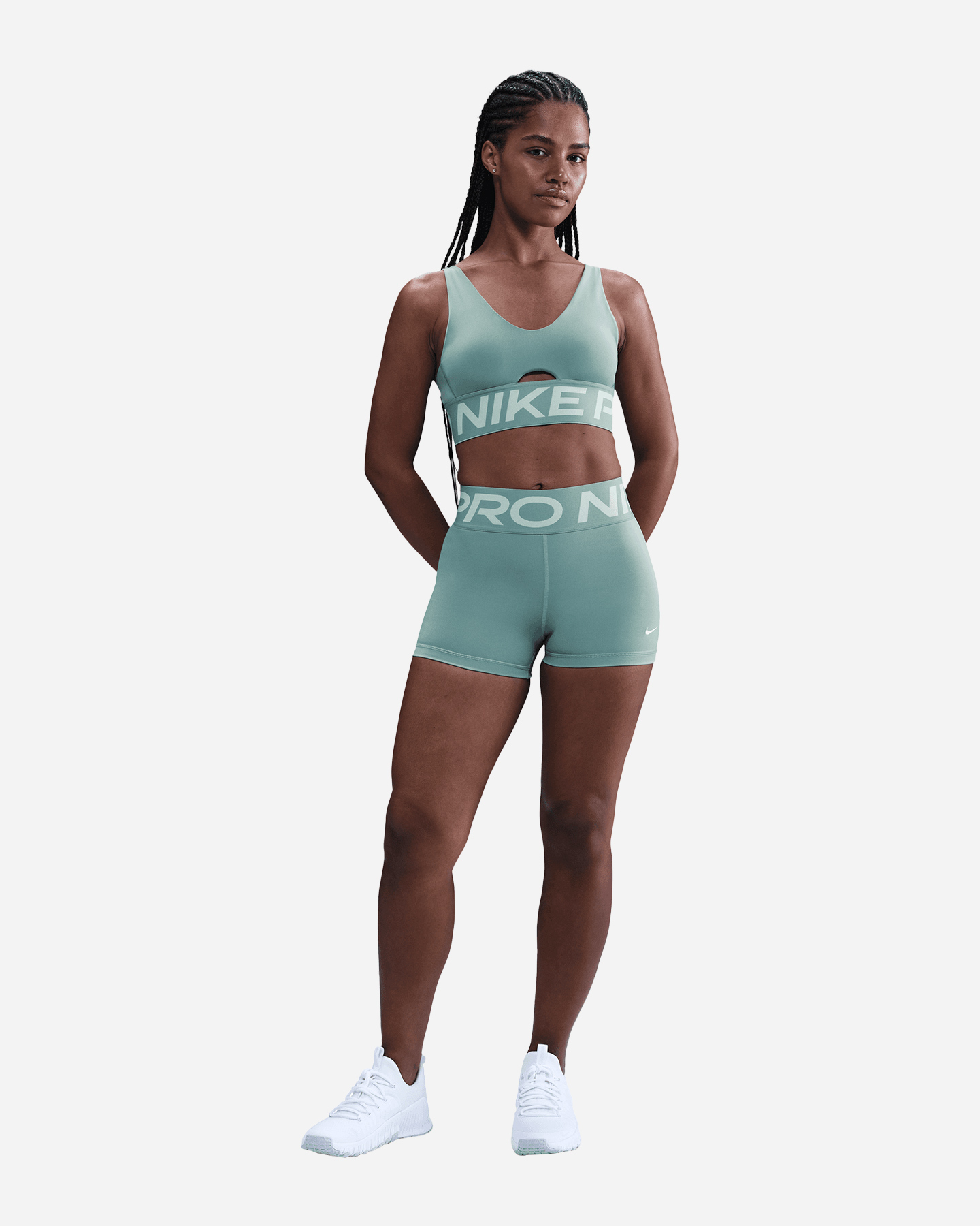 Short training NIKE DRI FIT SCULPT 3IN W - Verde - 2 | Cisalfa Sport
