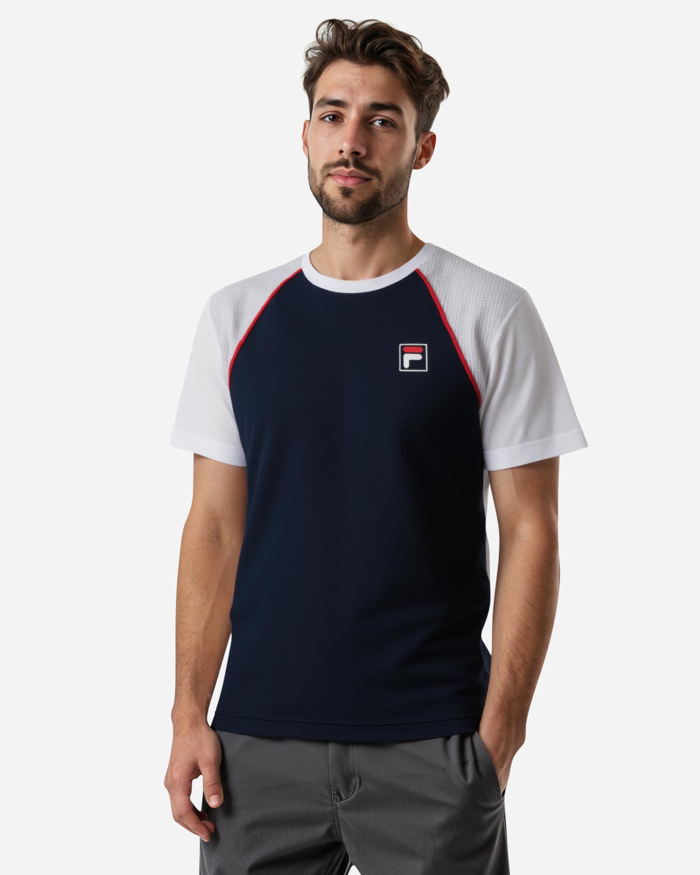 T-shirt tennis FILA COURT LINE M - Blu - 3 | Cisalfa Sport