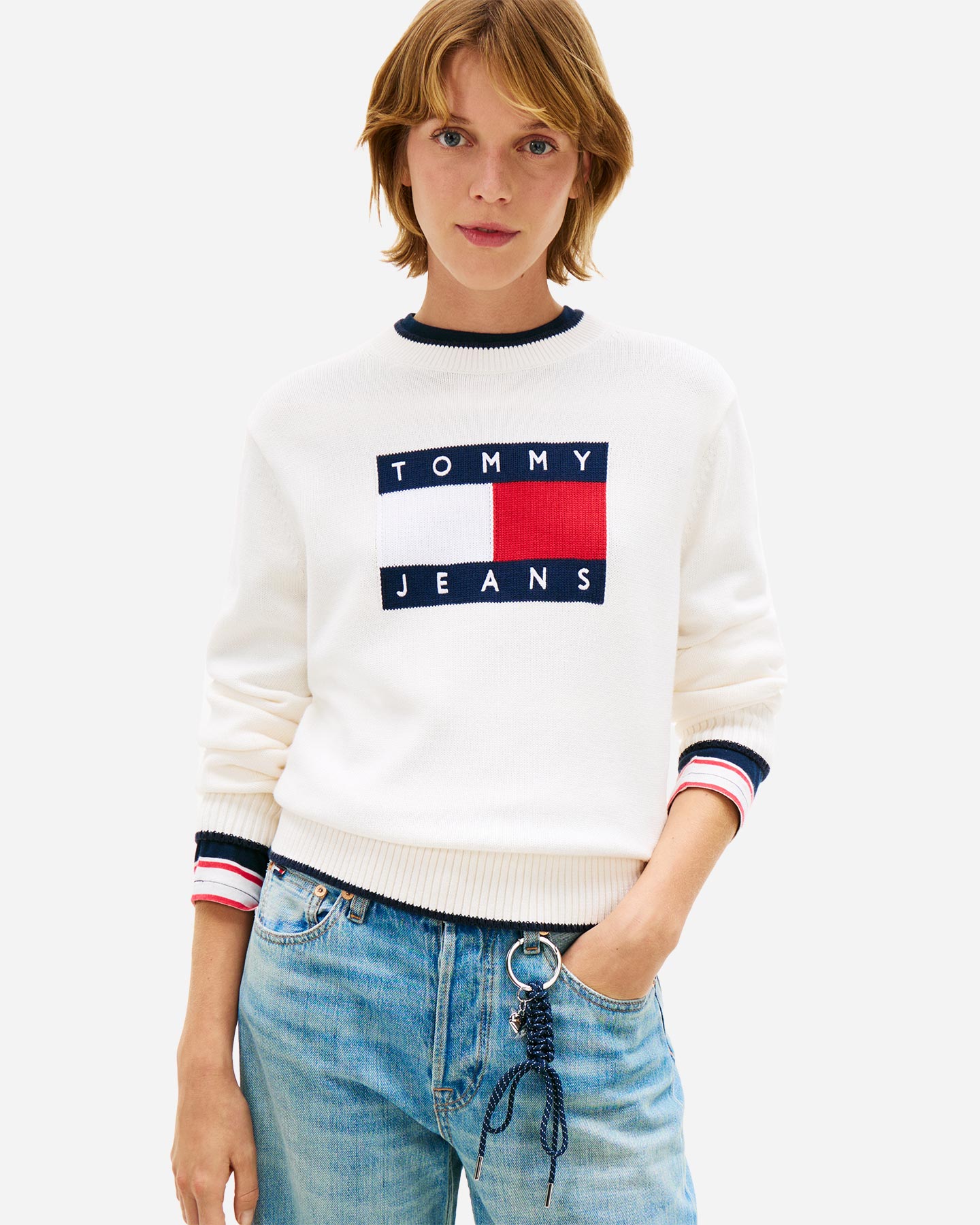 Maglione TOMMY HILFIGER BIG FLAG W - Bianco - 1 | Cisalfa Sport