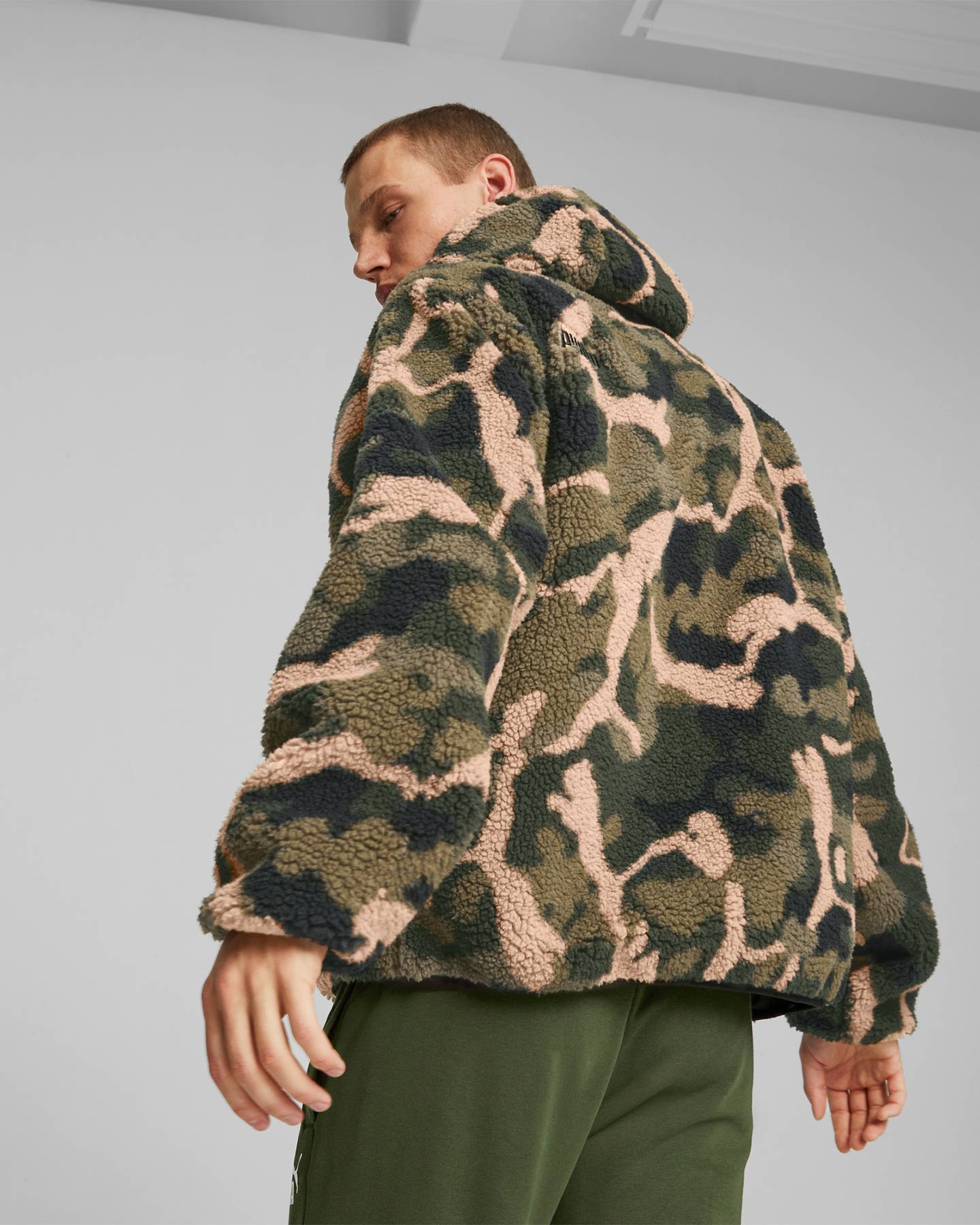 Felpa PUMA ALL OVER CAMU M - Verde - 3 | Cisalfa Sport
