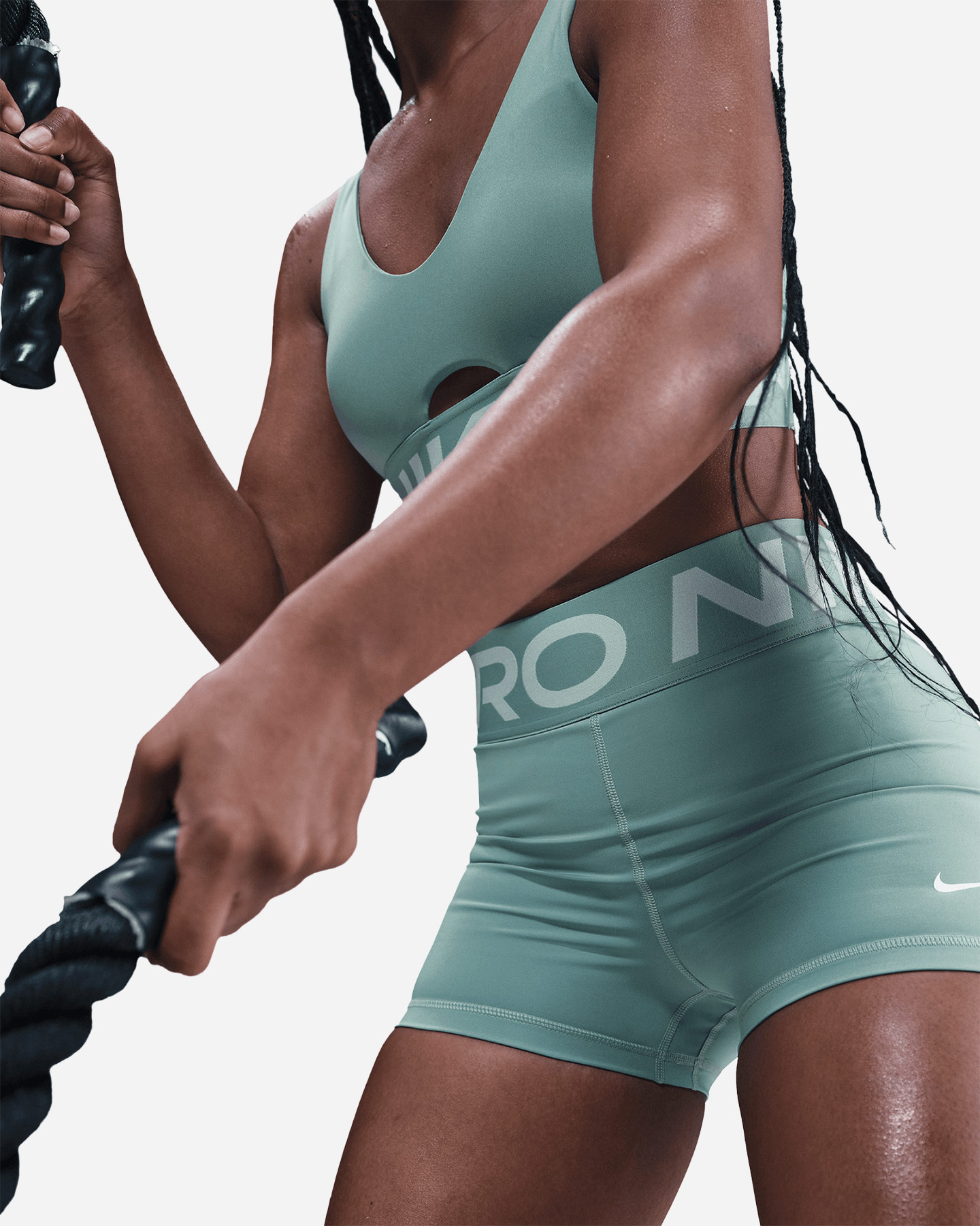 Short training NIKE DRI FIT SCULPT 3IN W - Verde - 5 | Cisalfa Sport