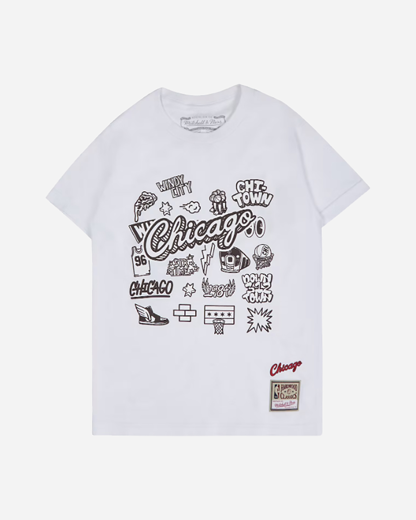 Abbigliamento basket MITCHELL&NESS NBA CHICAGO BULLS DOODLE M - Bianco - 0 | Cisalfa Sport