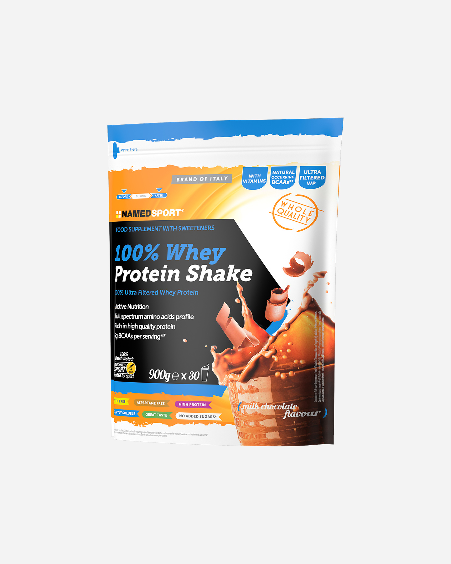 Proteine whey NAMED SPORT 100% WHEY PROTEIN SHAKE 900  - Arancione - 0 | Cisalfa Sport