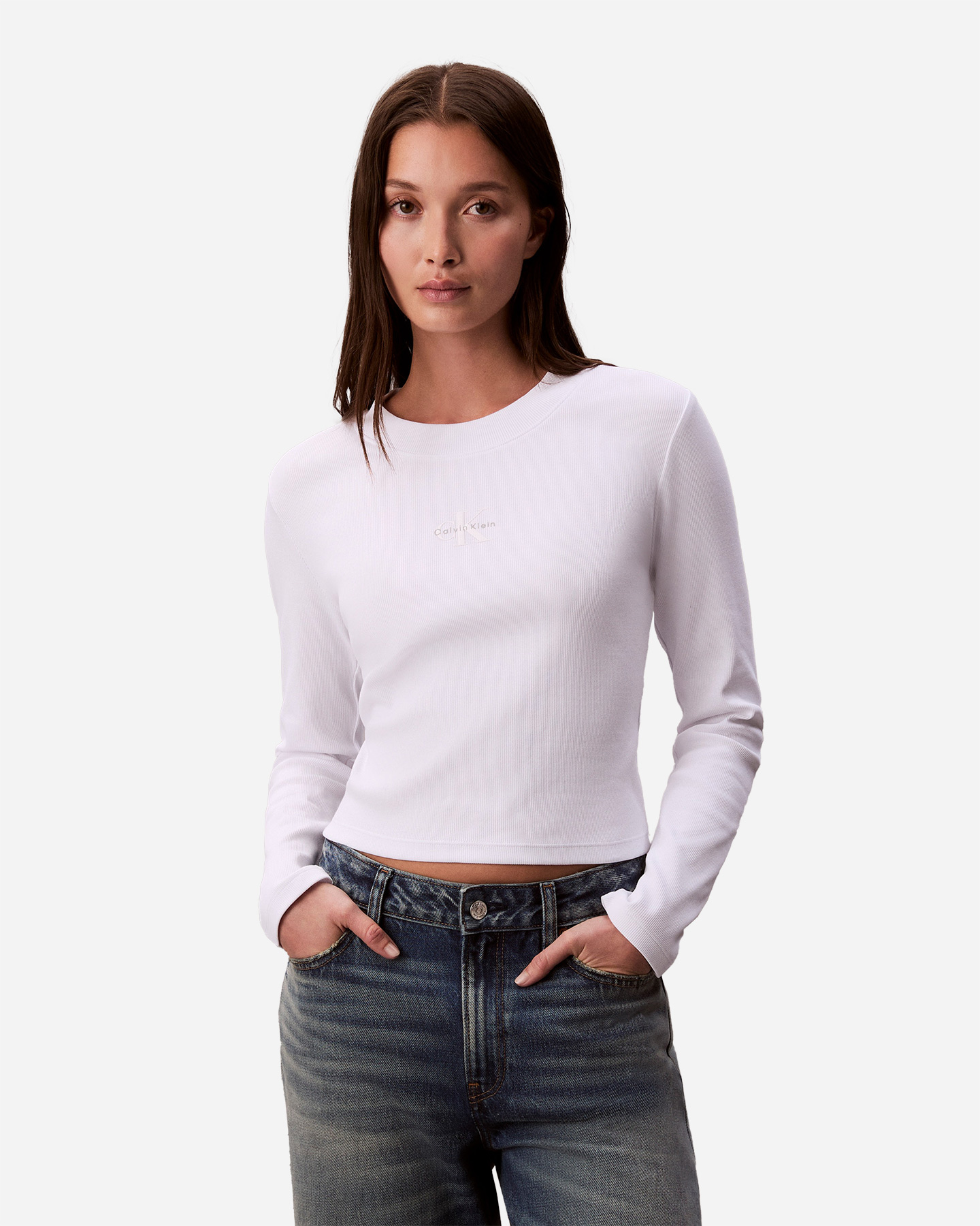 T-shirt CALVIN KLEIN JEANS LOGO W - Bianco - 0 | Cisalfa Sport