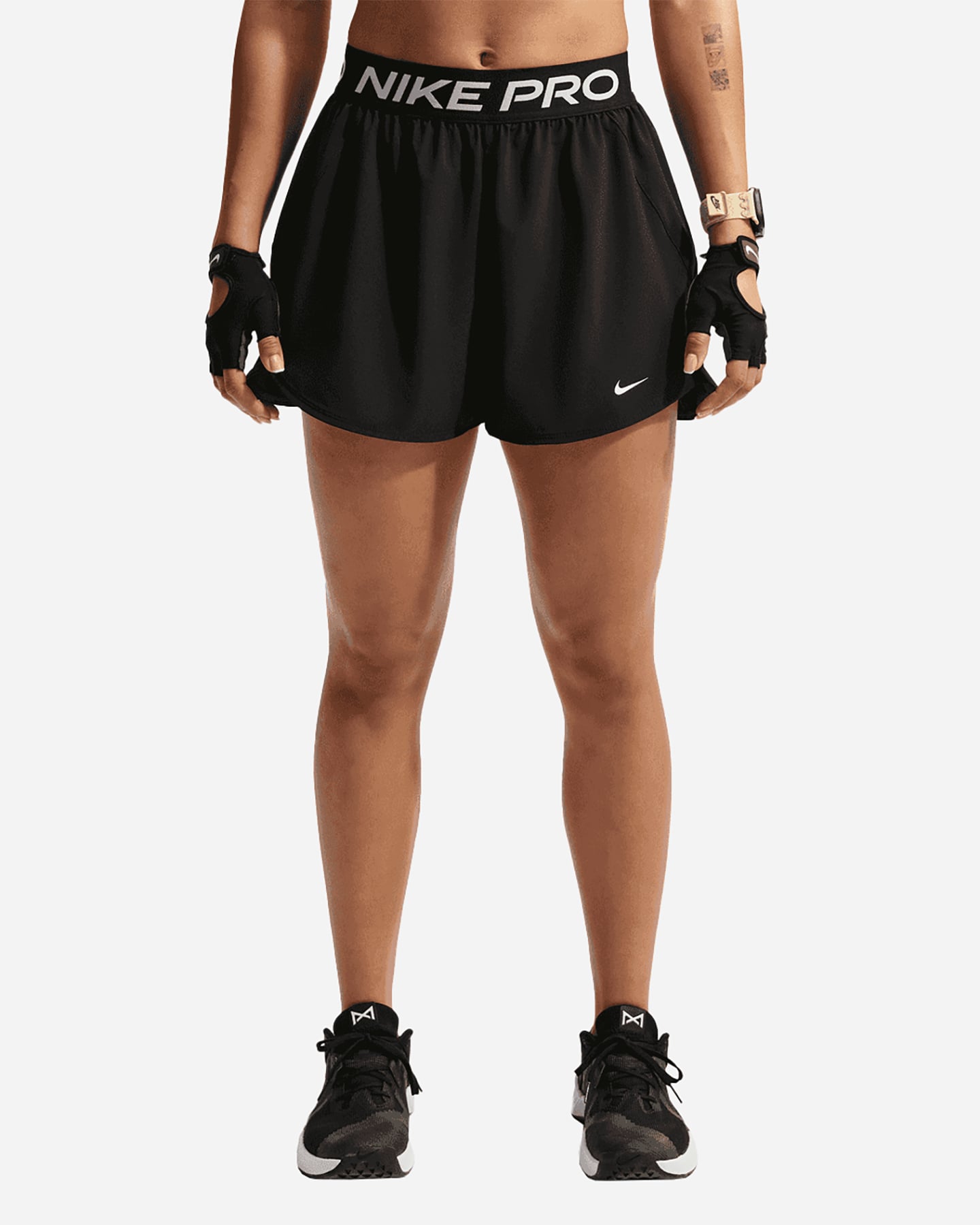 Pro 2in1 Logo W - Short Training - Donna - Nero