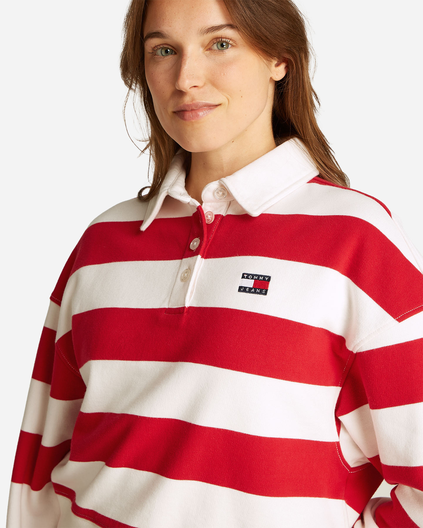 Polo TOMMY HILFIGER BOXY STRIPE W - Rosso - 4 | Cisalfa Sport
