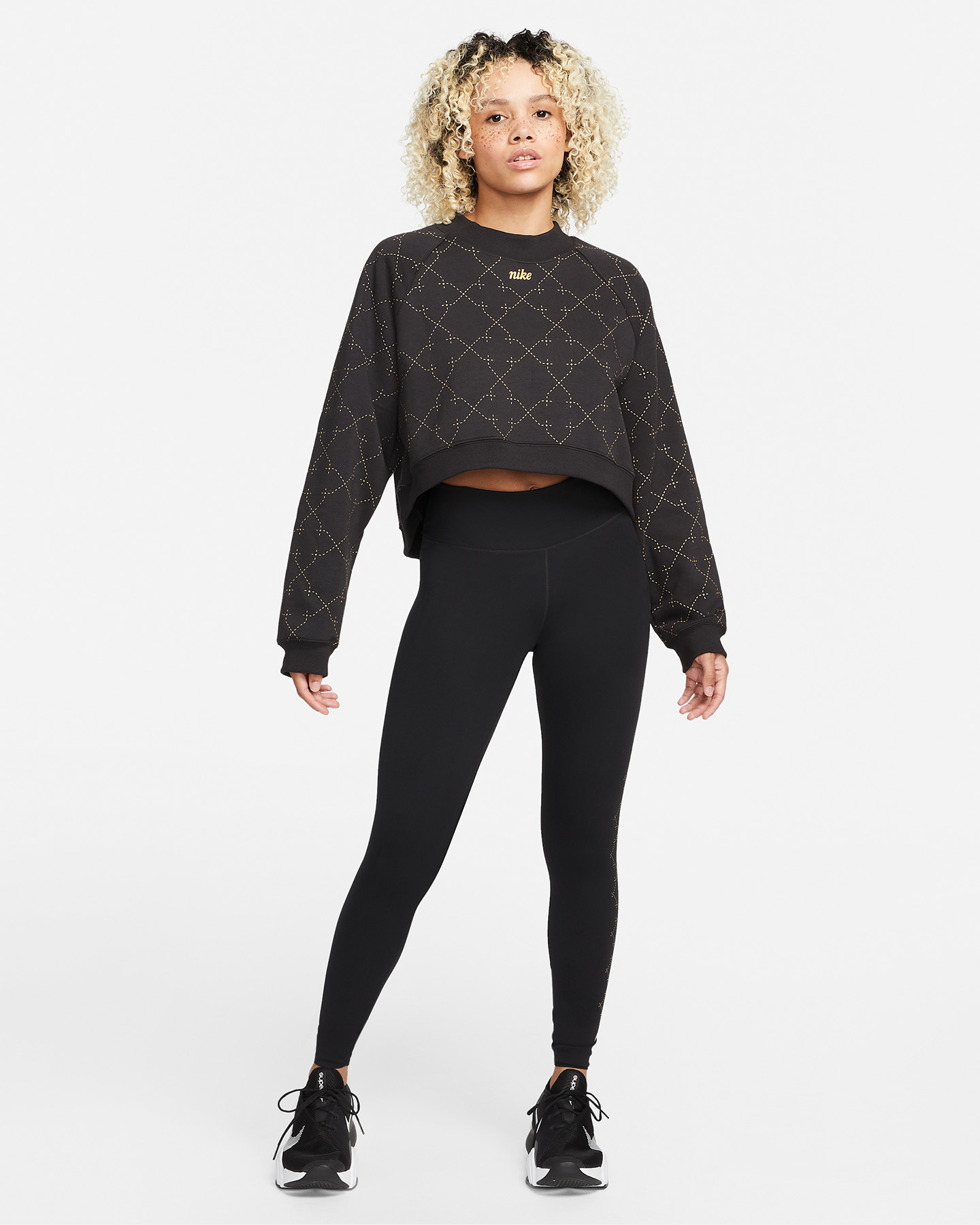 Felpa training NIKE AOP METALLIC W - Nero - 4 | Cisalfa Sport