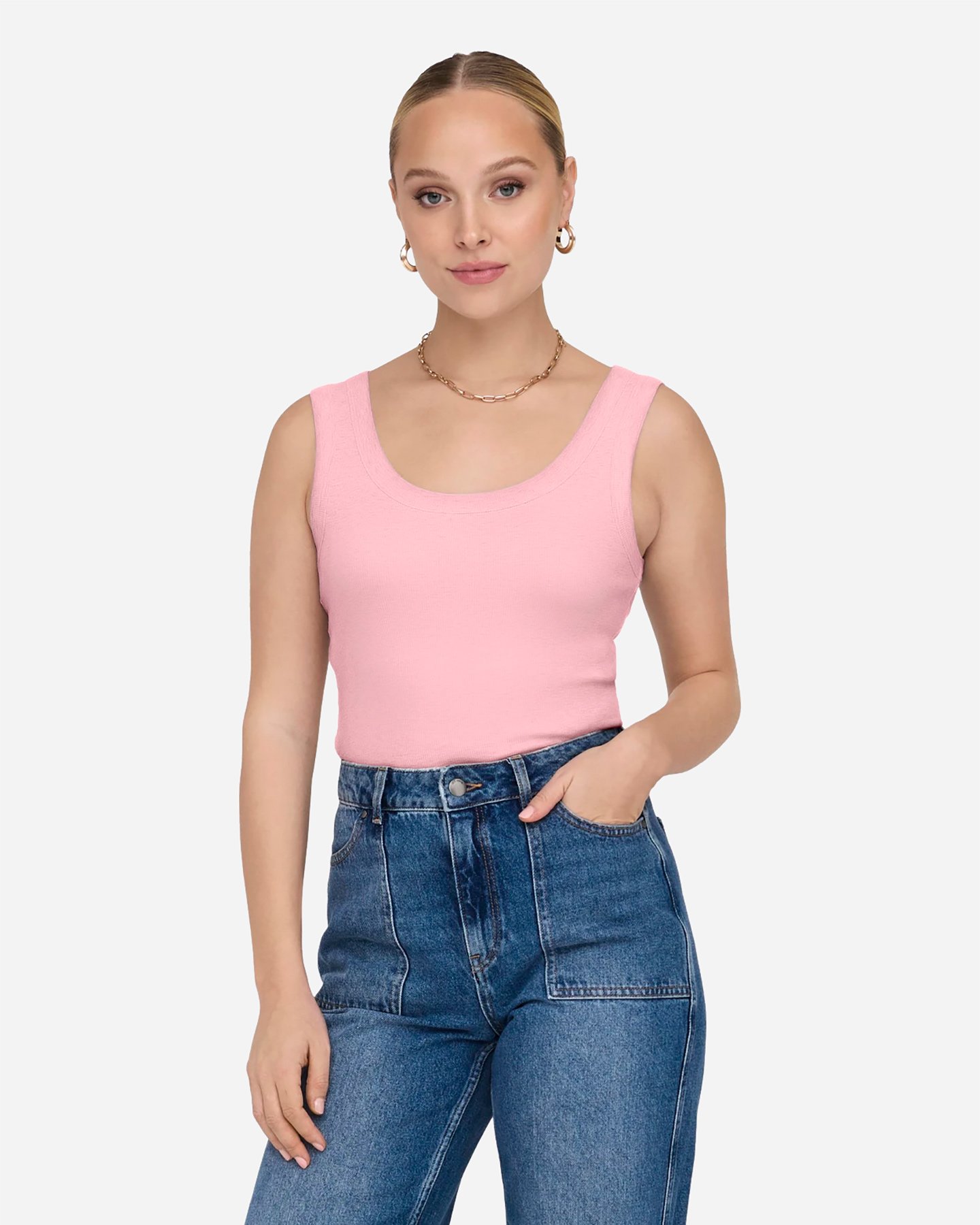 Canotta ONLY EASY RIB W - Rosa - 2 | Cisalfa Sport