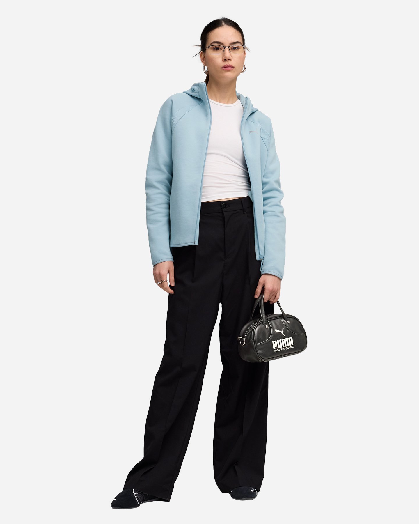 Felpa PUMA EVOSTRIPE W - Azzurro - 4 | Cisalfa Sport