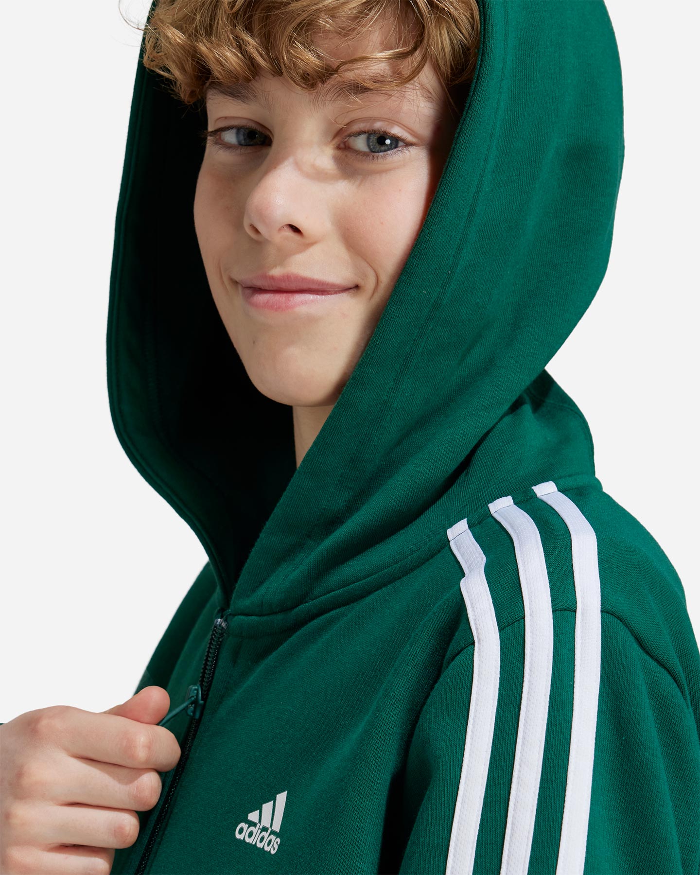 Felpa ADIDAS ESSENTIAL 3STRIPES JR - Verde - 4 | Cisalfa Sport