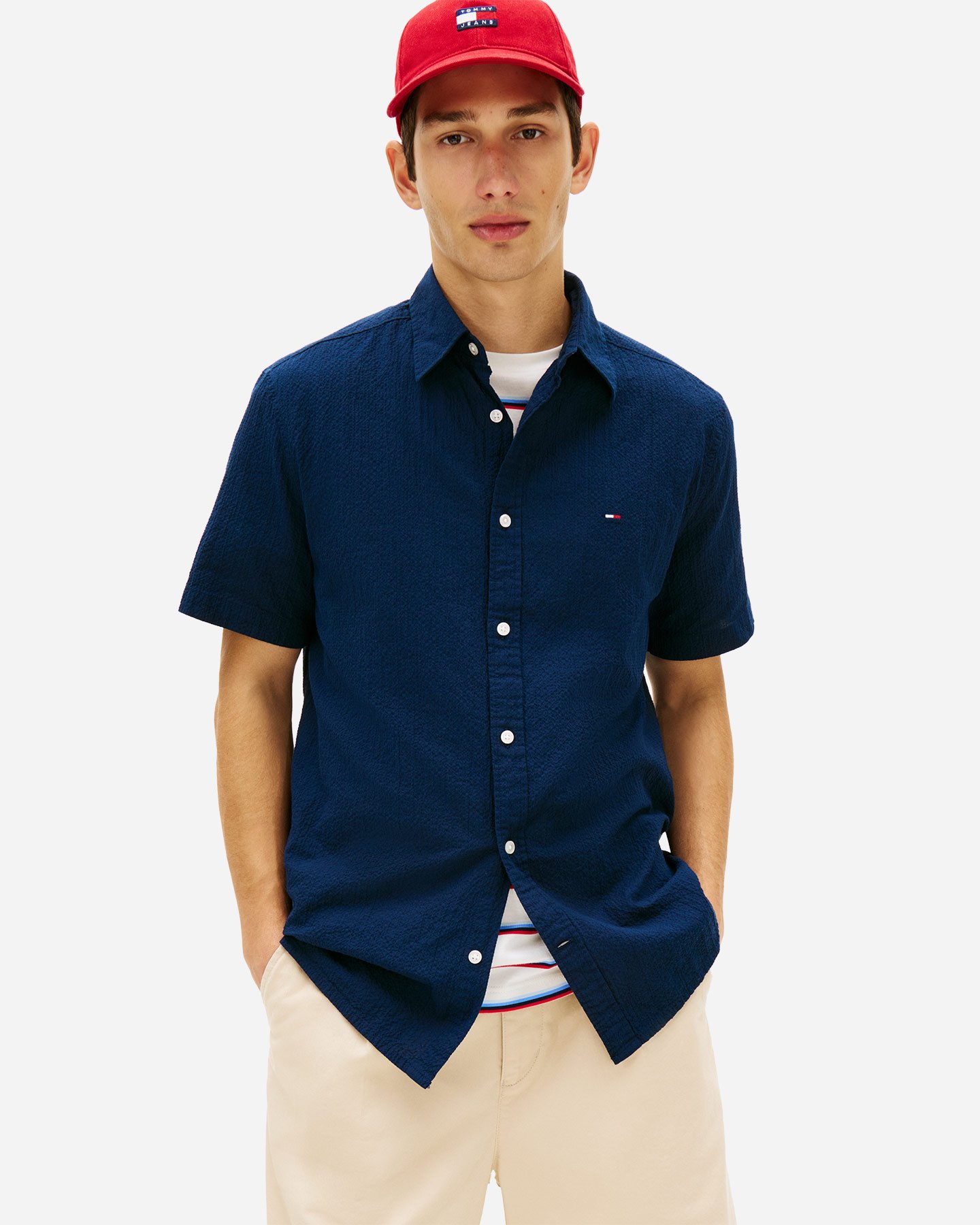 Camicia TOMMY HILFIGER SEERSUCKER M - Blu Navy - 1 | Cisalfa Sport