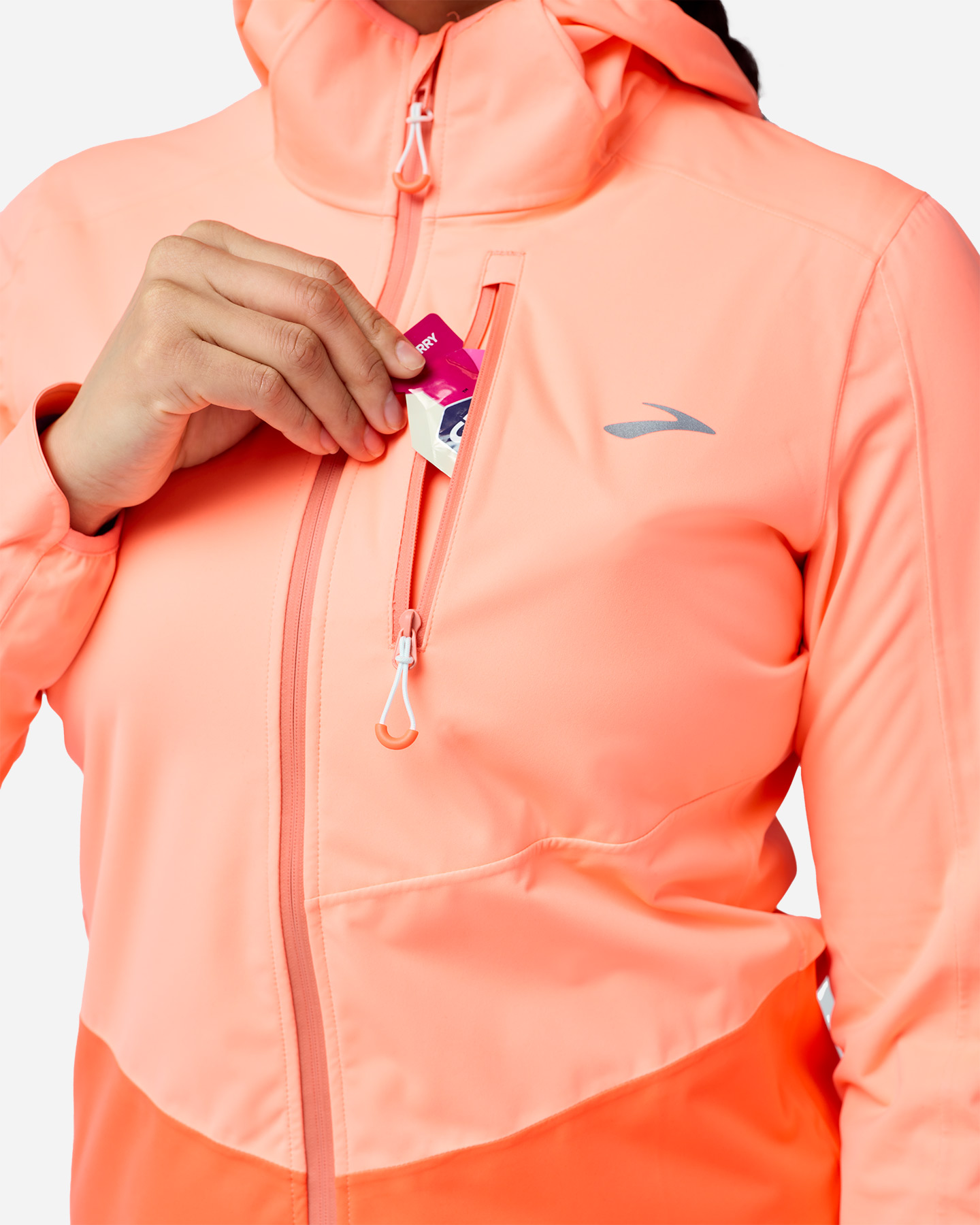 Giacca running BROOKS HIGH POINT W - Arancione - 4 | Cisalfa Sport