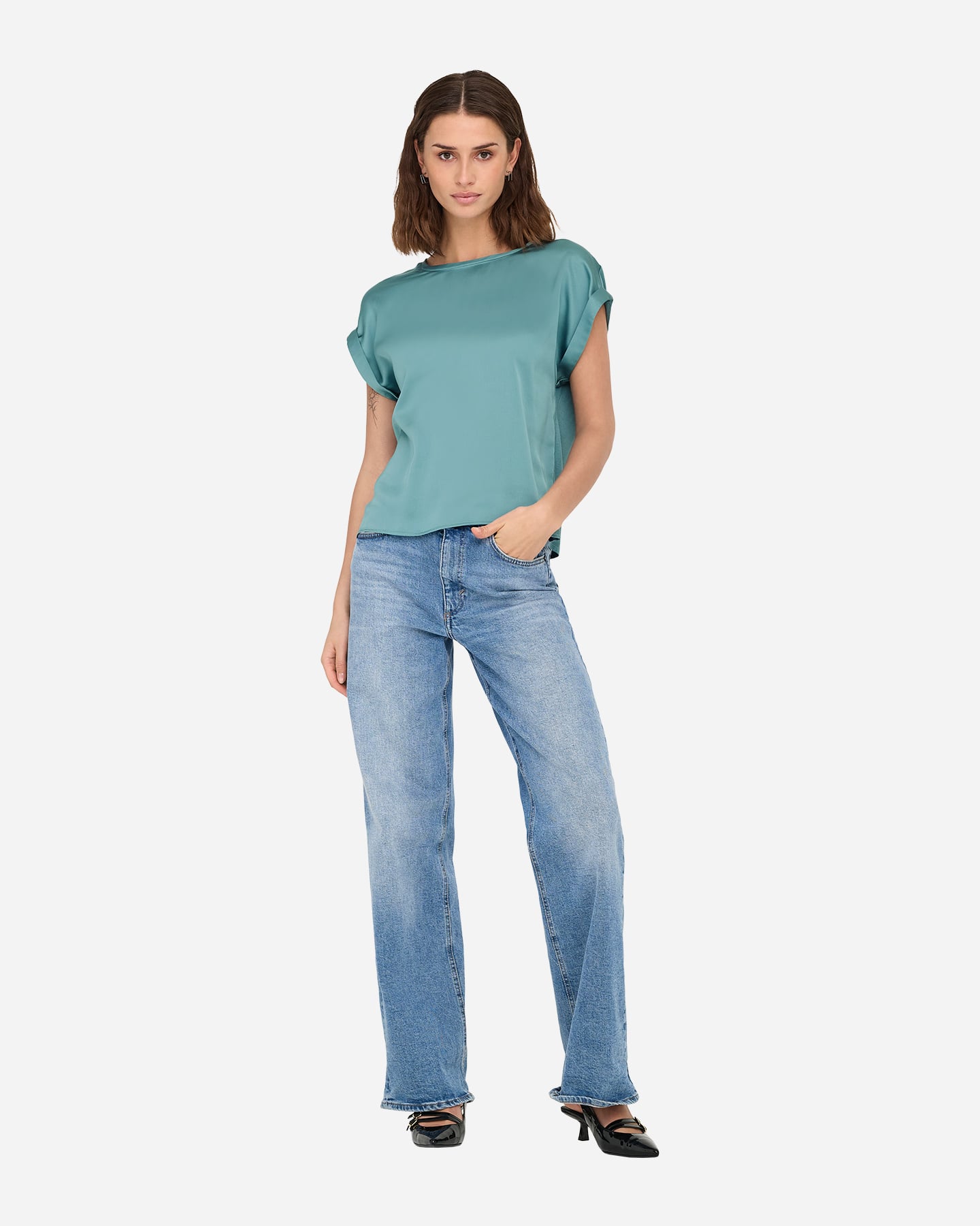 T-shirt ONLY LIEKE SATIN W - Blu - 1 | Cisalfa Sport
