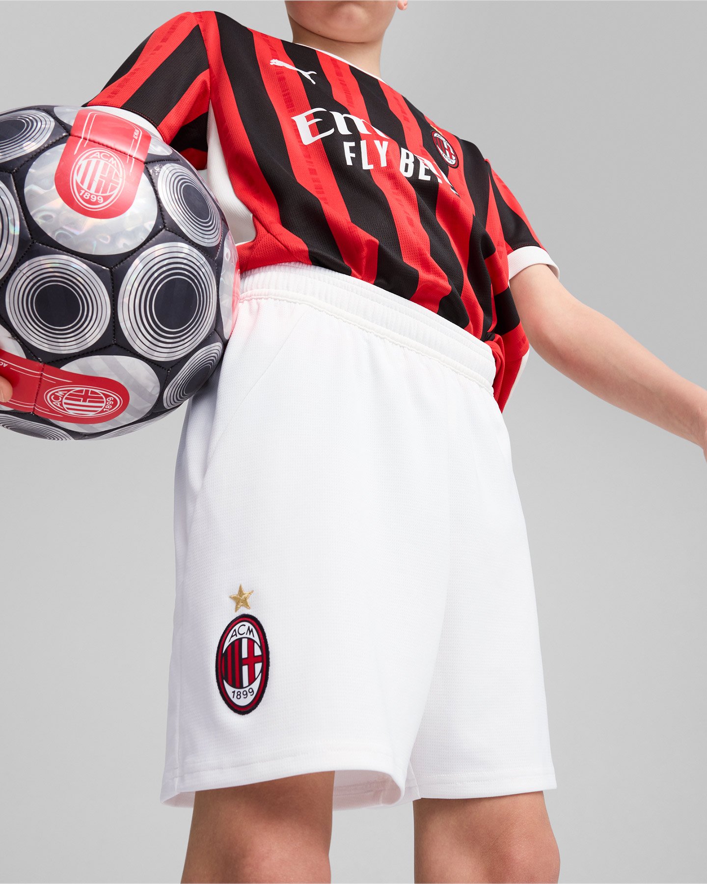 Pantaloncini calcio ufficiali PUMA MILAN HOME 24-25 JR - Bianco - 5 | Cisalfa Sport