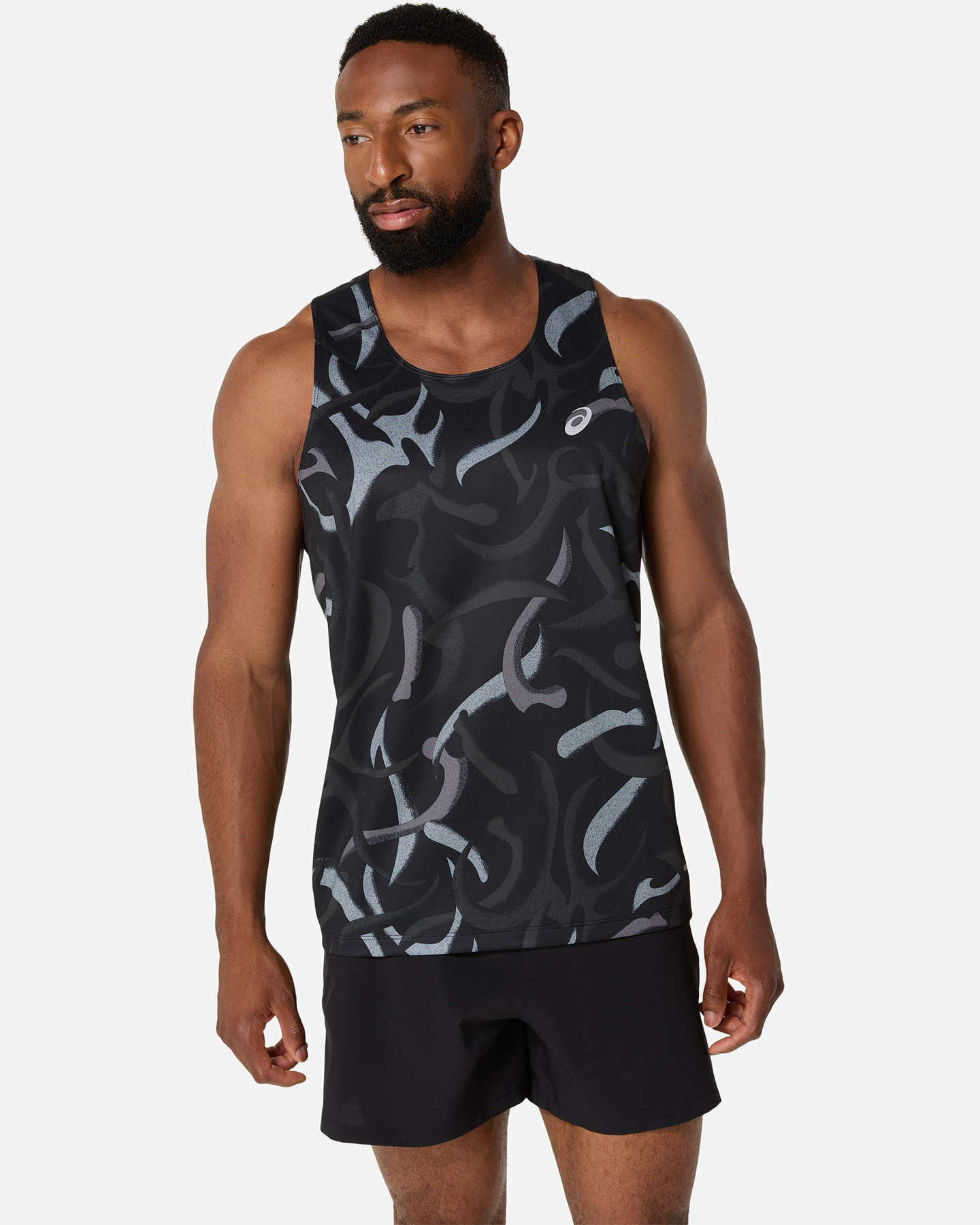 Canotta running ASICS ROAD ALL OVER PRINT M - Nero - 0 | Cisalfa Sport