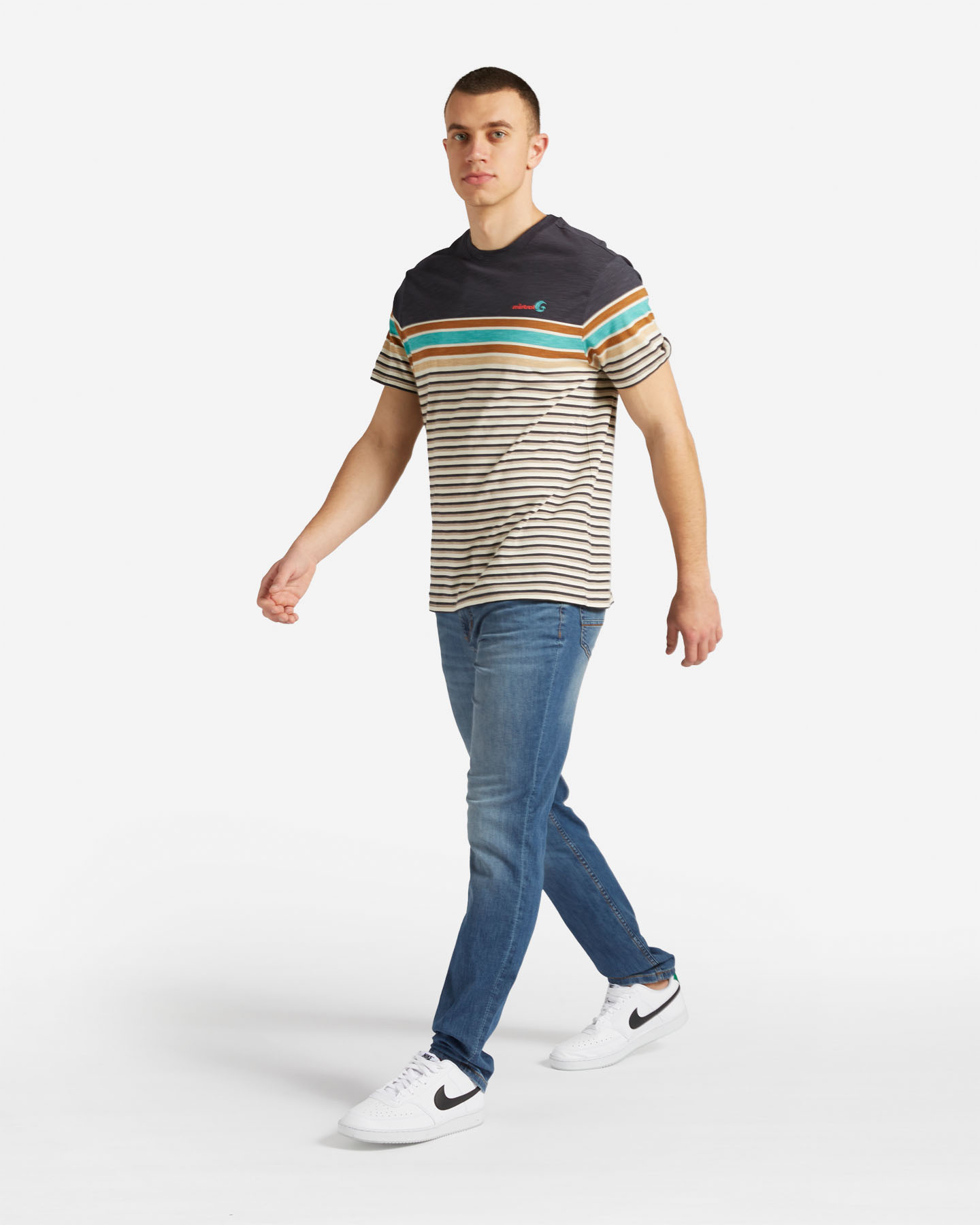T-shirt MISTRAL STRIPED M - Blu - 3 | Cisalfa Sport