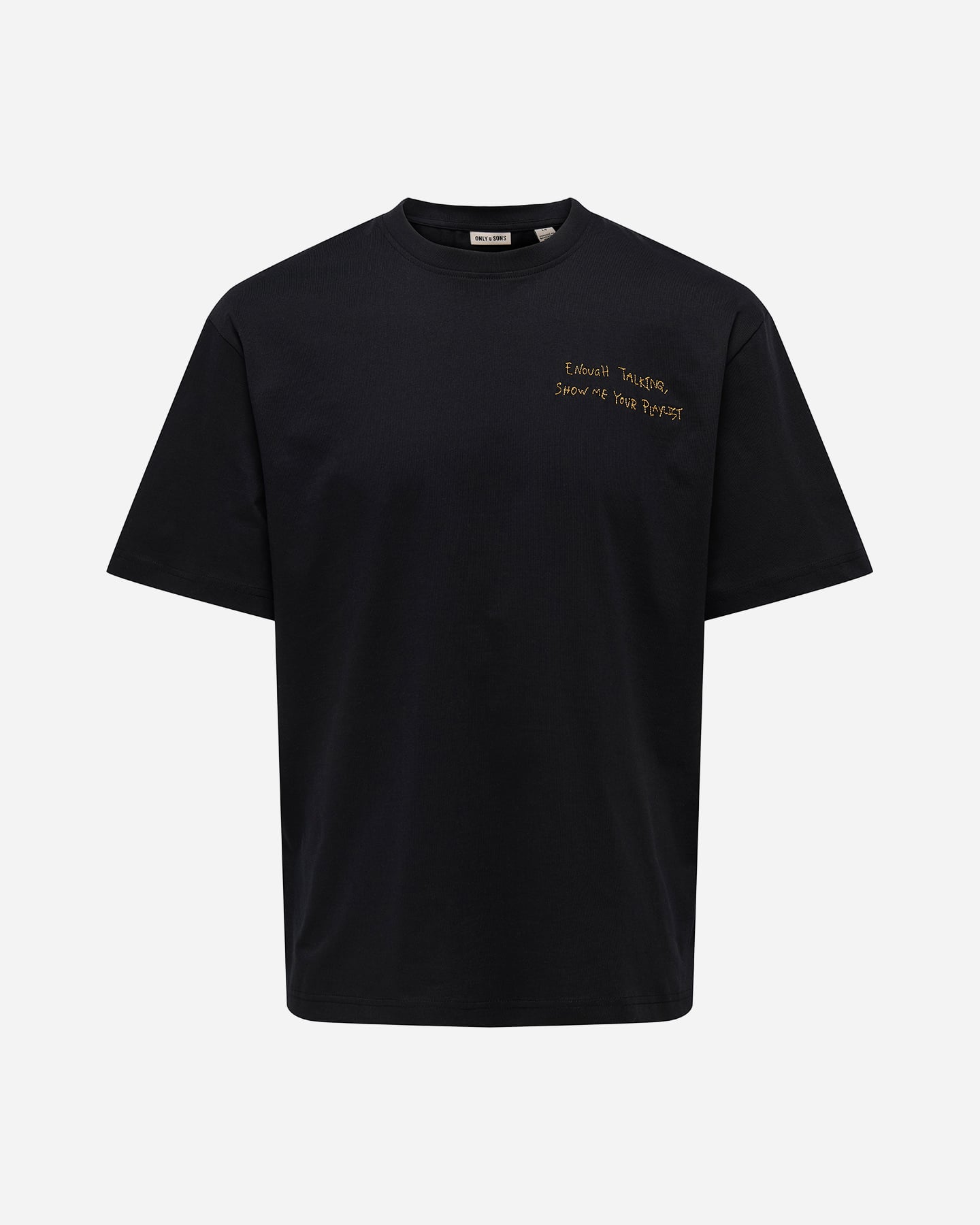 T-shirt ONLY & SONS AARON WRITTEN EMBROIDERED CHEST M - Nero - 0 | Cisalfa Sport