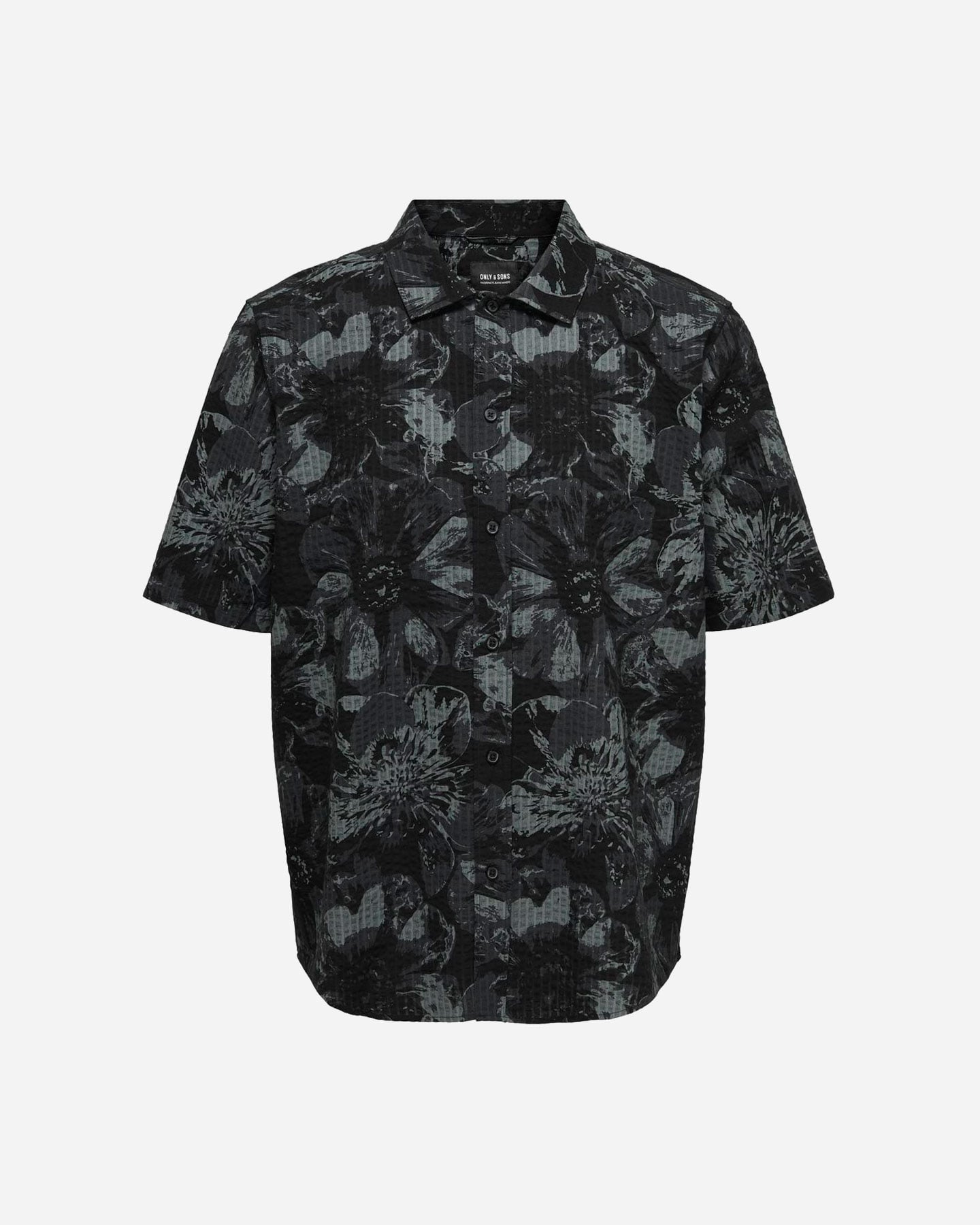 Only & Sons Nicolai Seersucker M - Camicia - Uomo - Nero