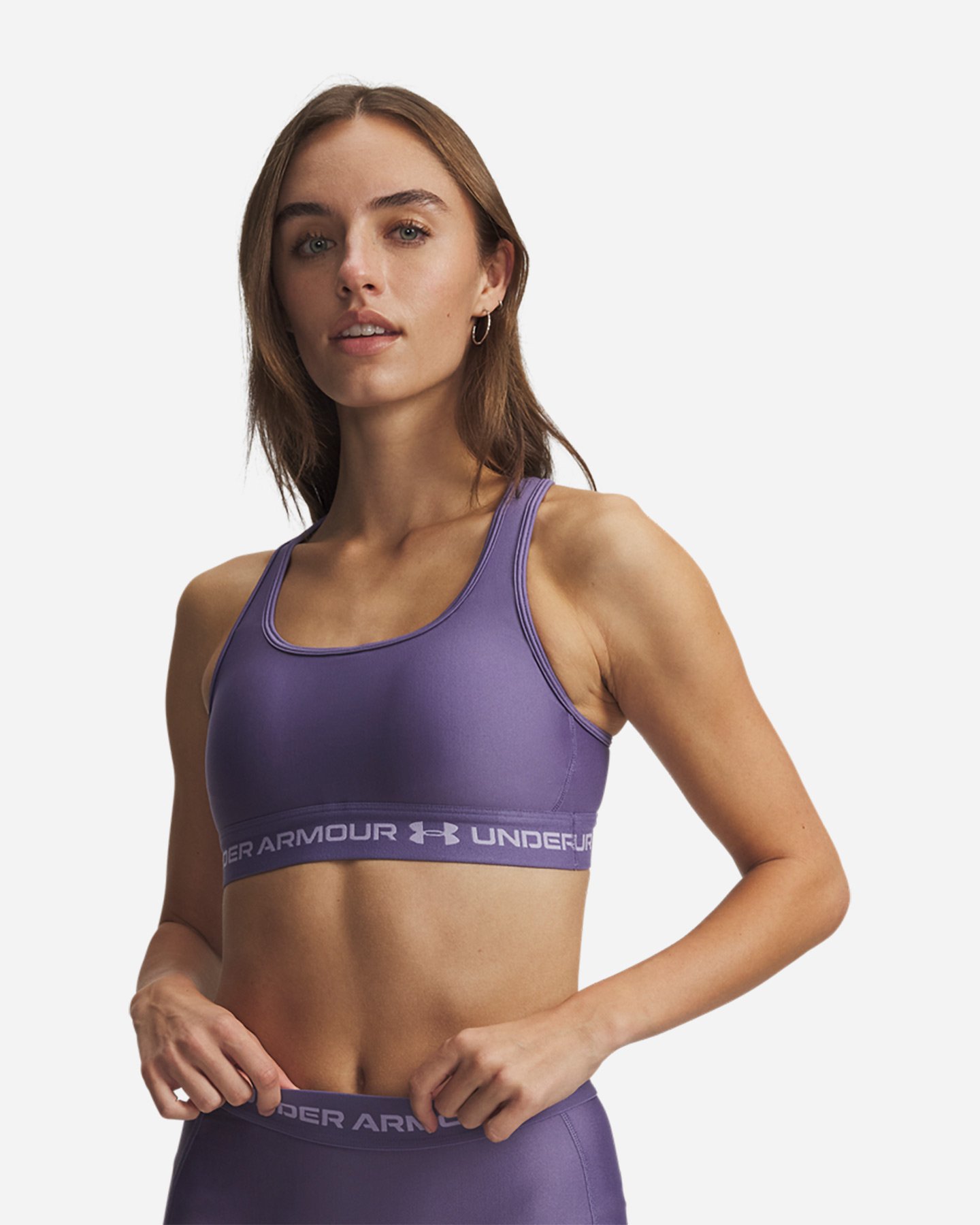 Bra training UNDER ARMOUR MID CROSSBACK W - Viola - 0 | Cisalfa Sport