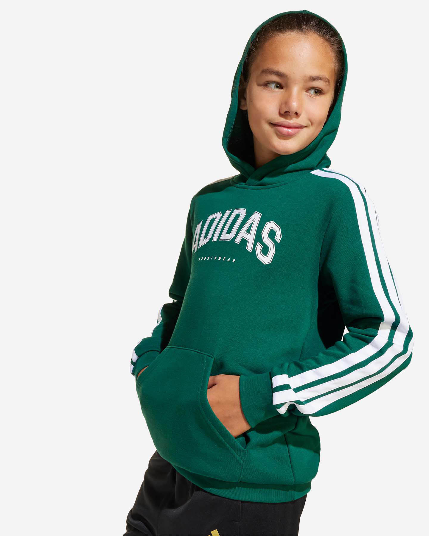 Felpa ADIDAS 3STRIPES JR - Verde - 4 | Cisalfa Sport