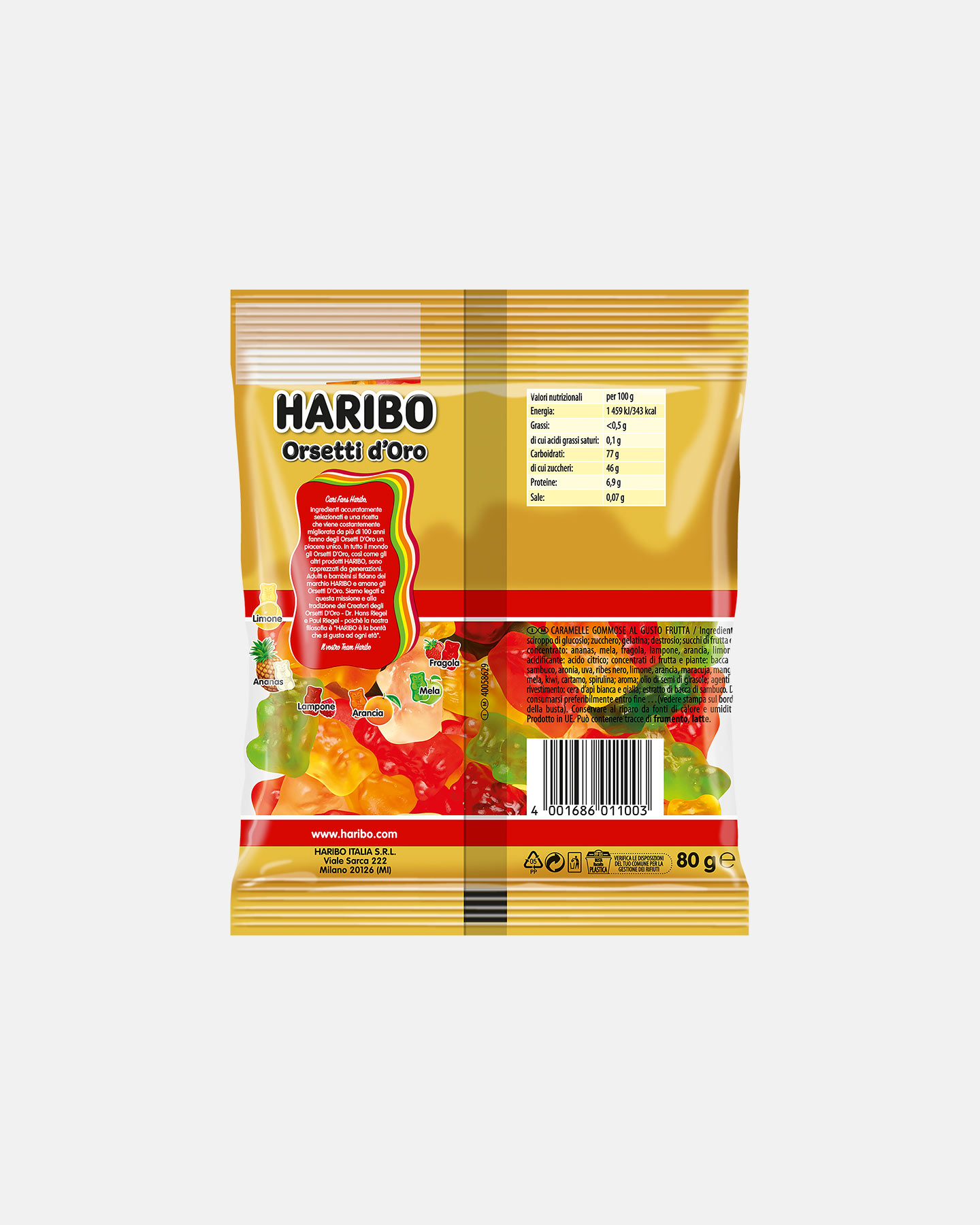Energetico HARIBO ORSETTI D'ORO 80 G  - Color mix - 1 | Cisalfa Sport