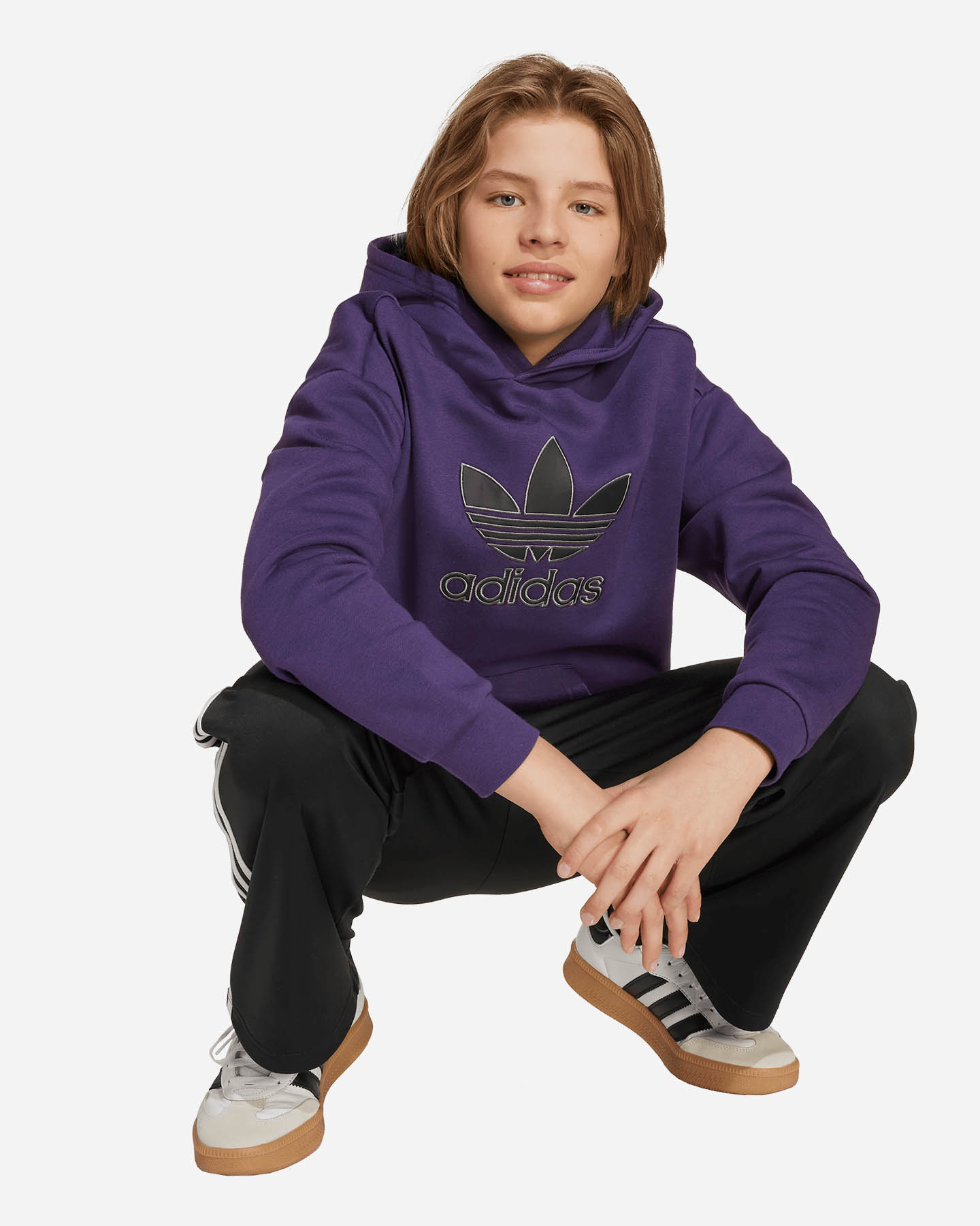 Felpa ADIDAS BIG LOGO JR - Viola - 3 | Cisalfa Sport