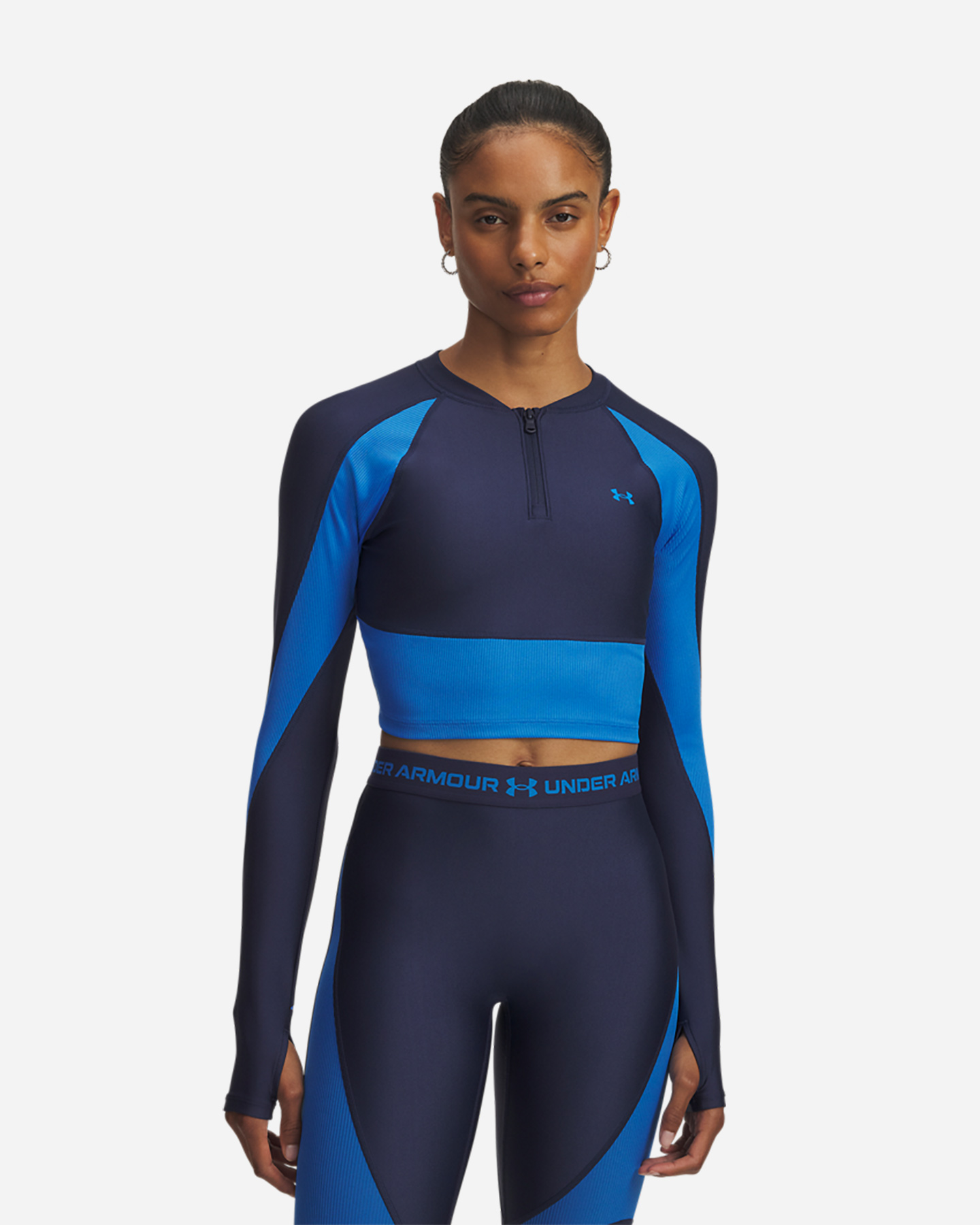T-shirt training UNDER ARMOUR HEATGEAR RIB W - Blu - 0 | Cisalfa Sport