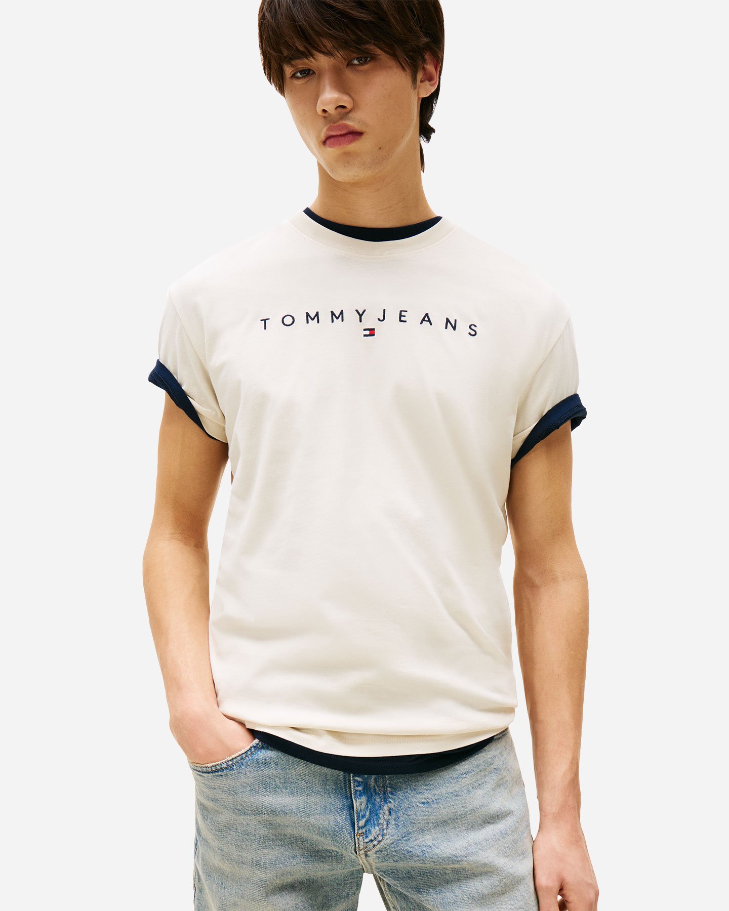 T-shirt TOMMY HILFIGER LINEAR LOGO M - Beige - 3 | Cisalfa Sport