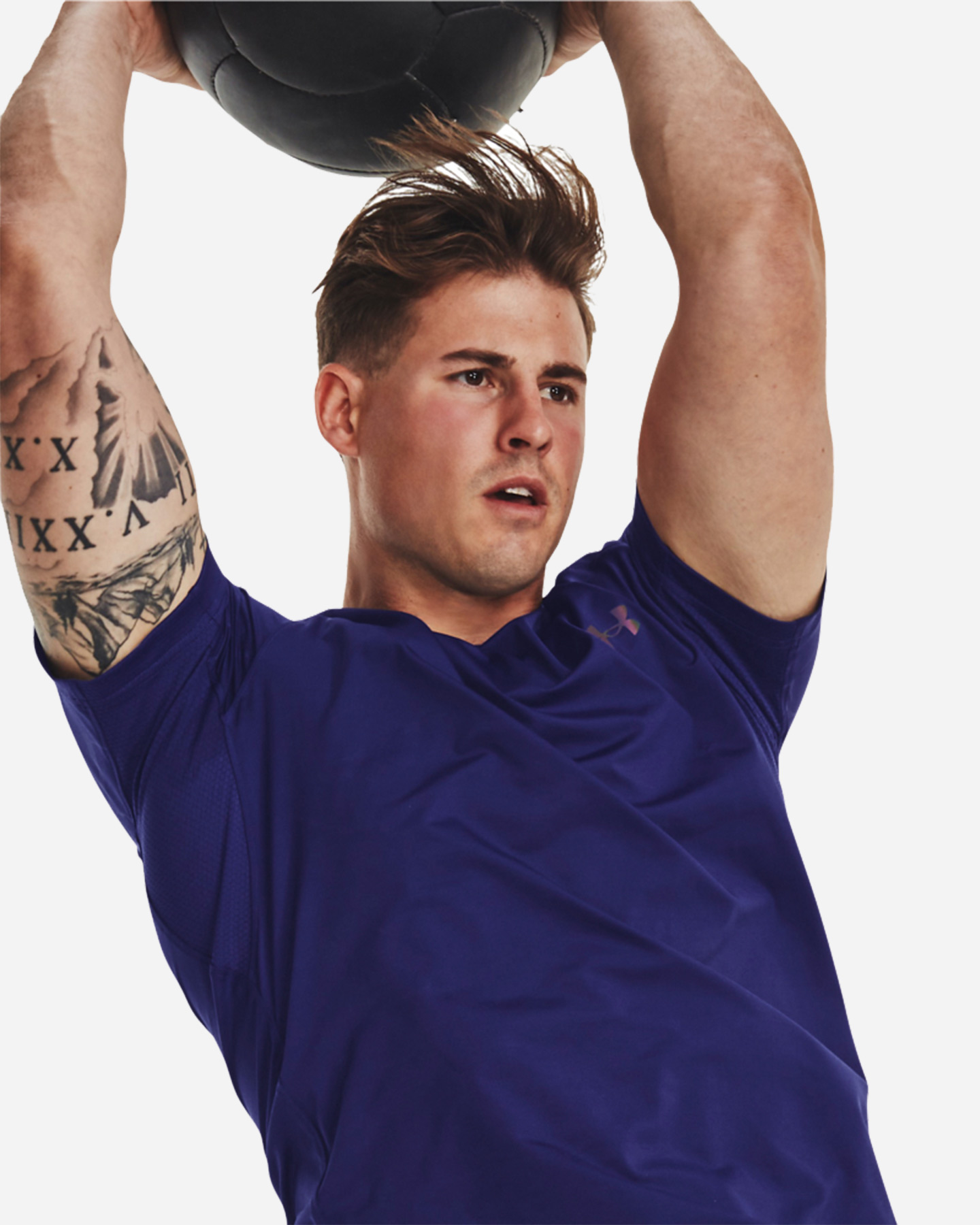 T-shirt training UNDER ARMOUR EMBOSS M - Blu - 3 | Cisalfa Sport