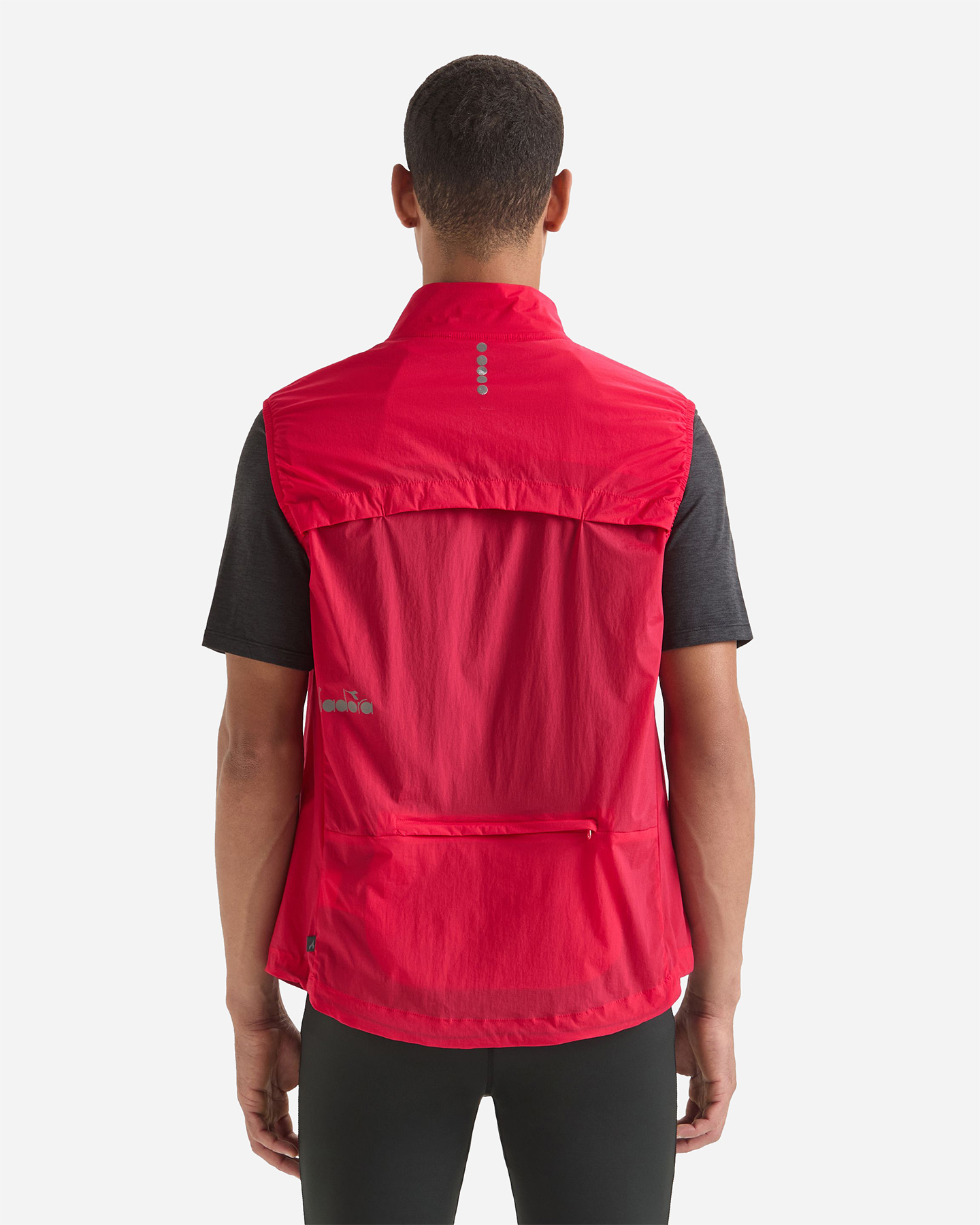 Giacca running DIADORA PACKABLE VEST M - Rosso - 2 | Cisalfa Sport