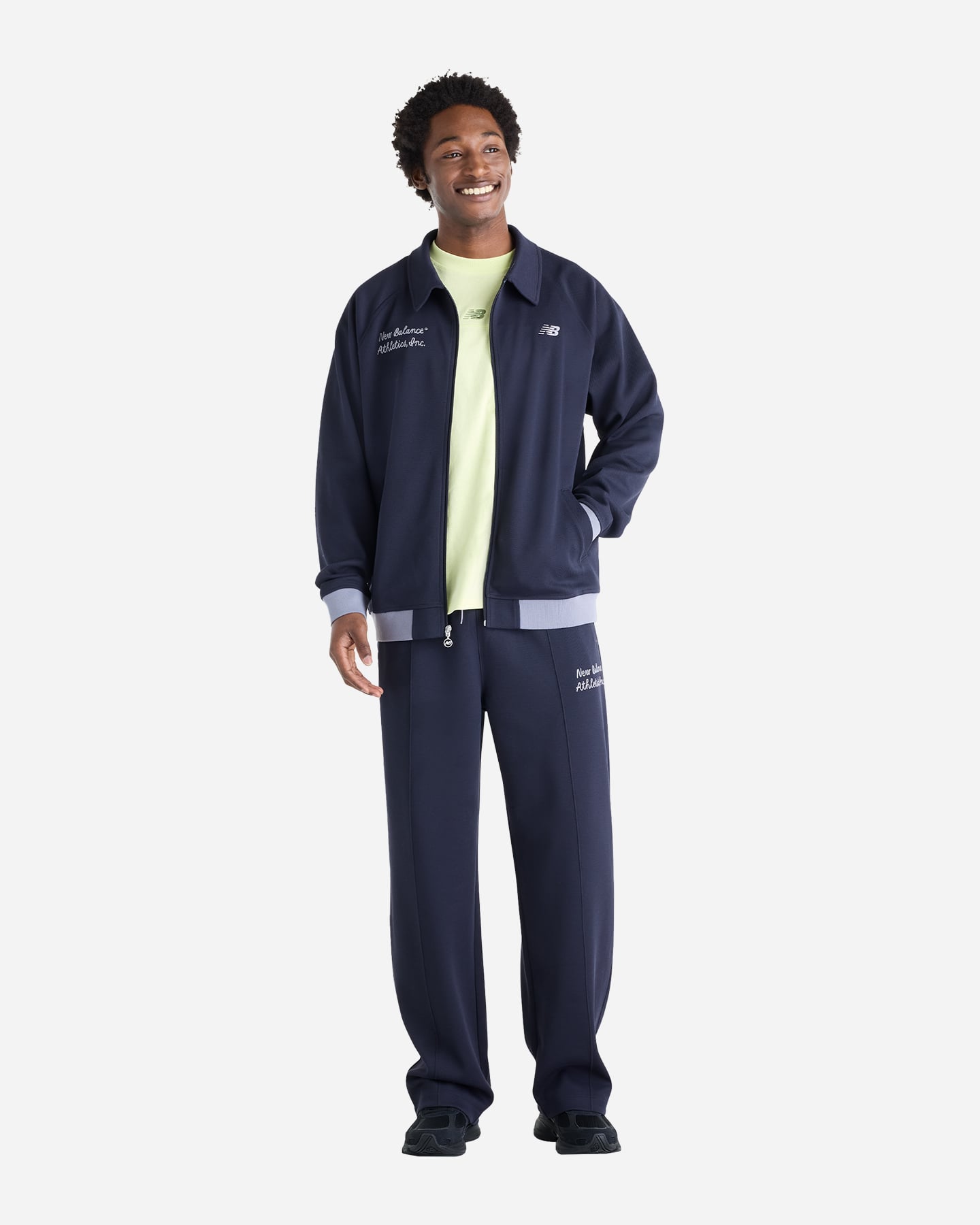 Giacca NEW BALANCE COLLEGE PIQUET F-ZIP M - Blu Navy - 2 | Cisalfa Sport