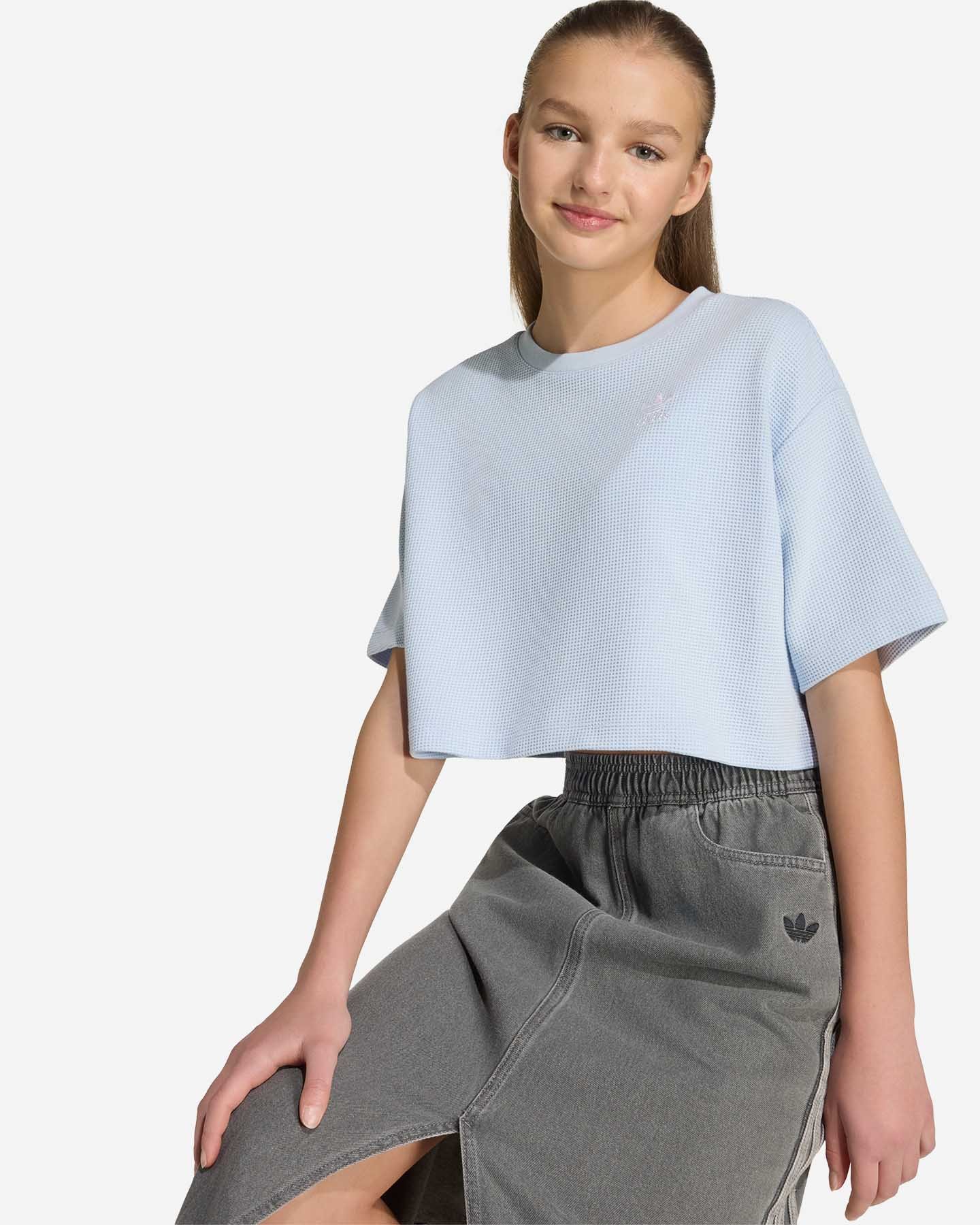 T-shirt ADIDAS WAFFLE JR - Azzurro - 5 | Cisalfa Sport