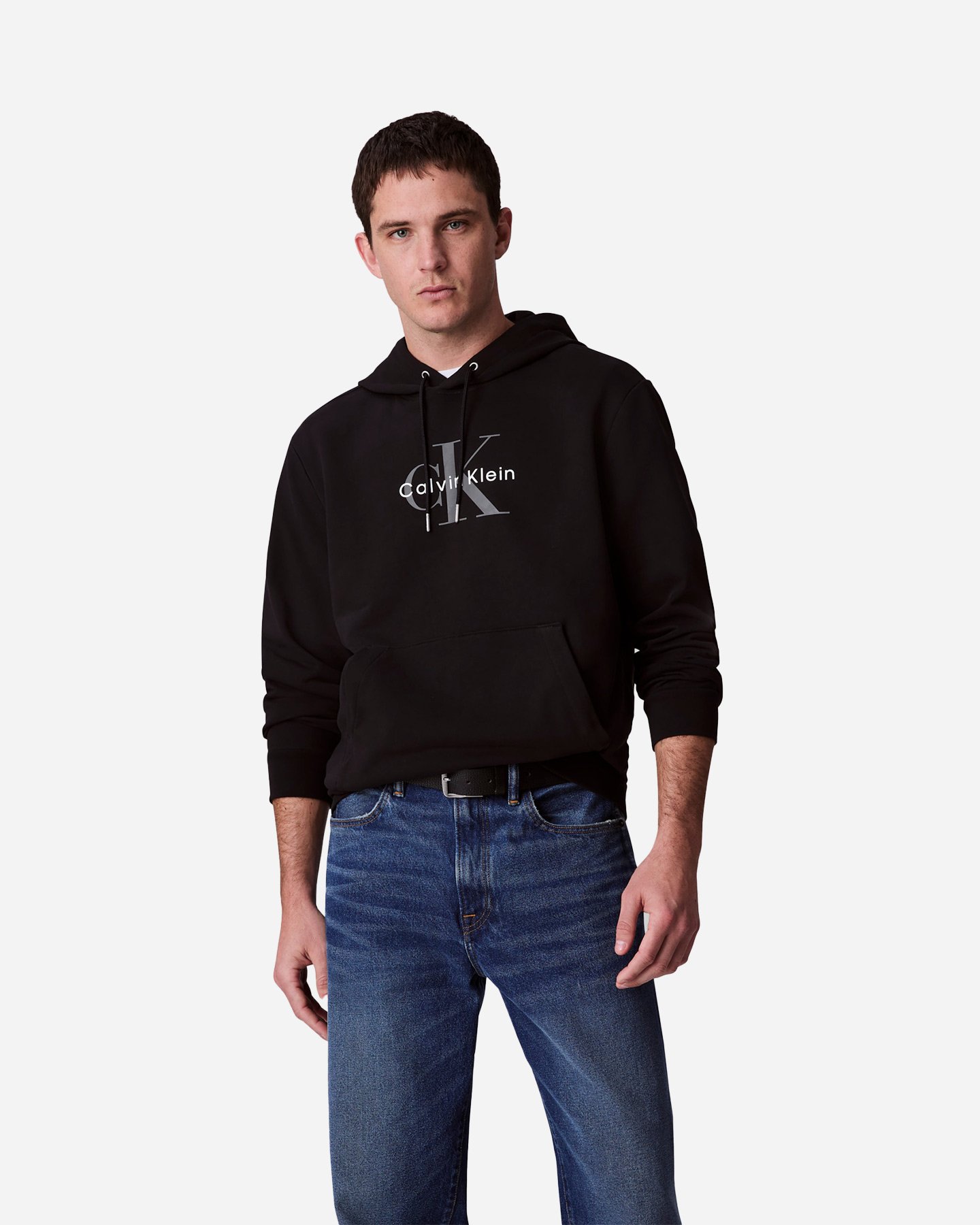 Felpa CALVIN KLEIN JEANS MONOLOGO M - Nero - 2 | Cisalfa Sport