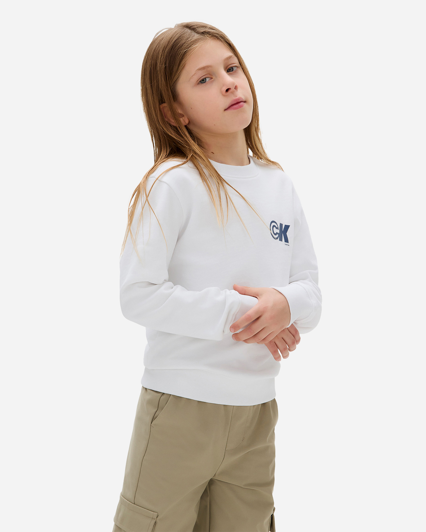 Felpa CALVIN KLEIN JEANS NEW LOGO JR - Bianco - 1 | Cisalfa Sport