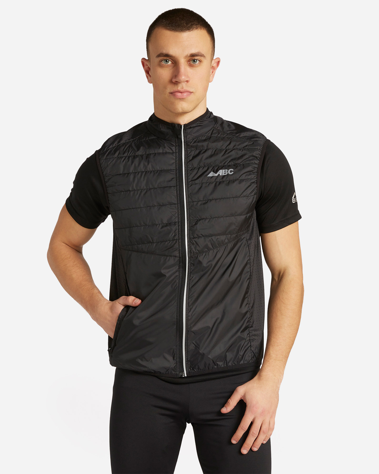 Giacca running ABC RUN MINI CHECK M - Nero - 0 | Cisalfa Sport