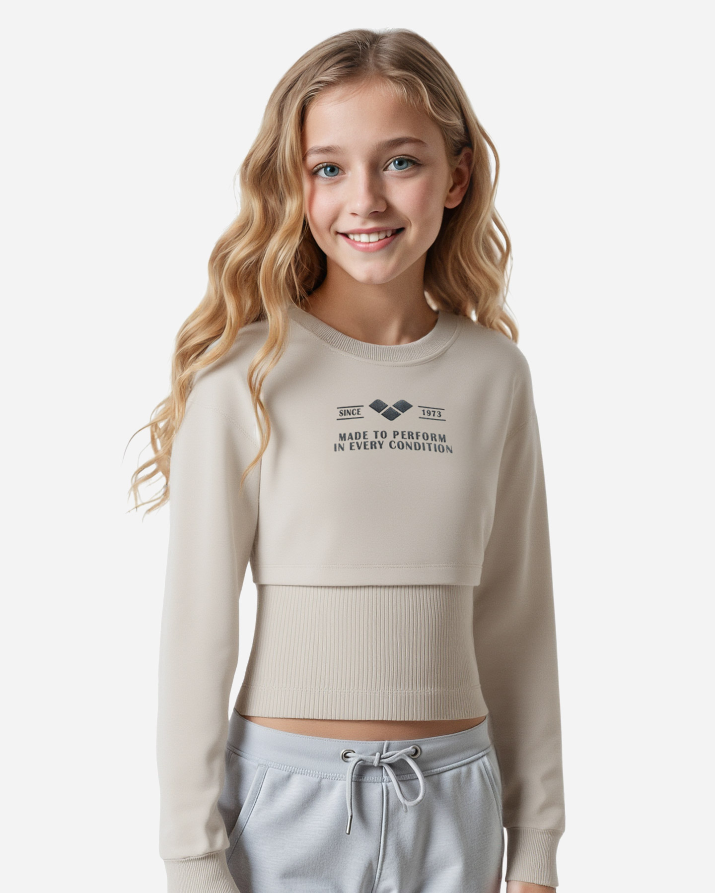 Felpa ARENA ATHLETIC JR - Beige - 3 | Cisalfa Sport