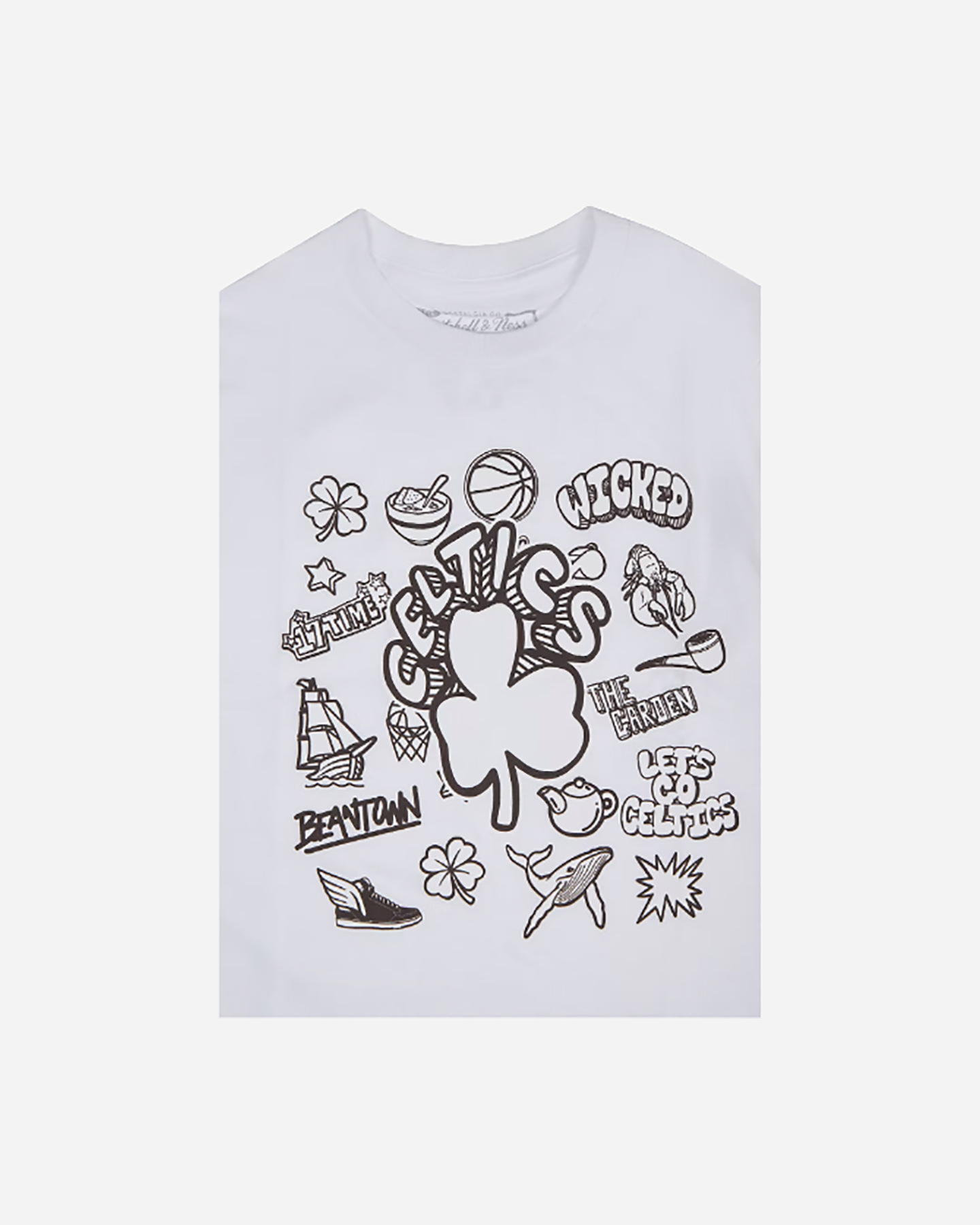 Abbigliamento basket MITCHELL&NESS NBA BOSTON CELTICS DOODLE M - Bianco - 1 | Cisalfa Sport