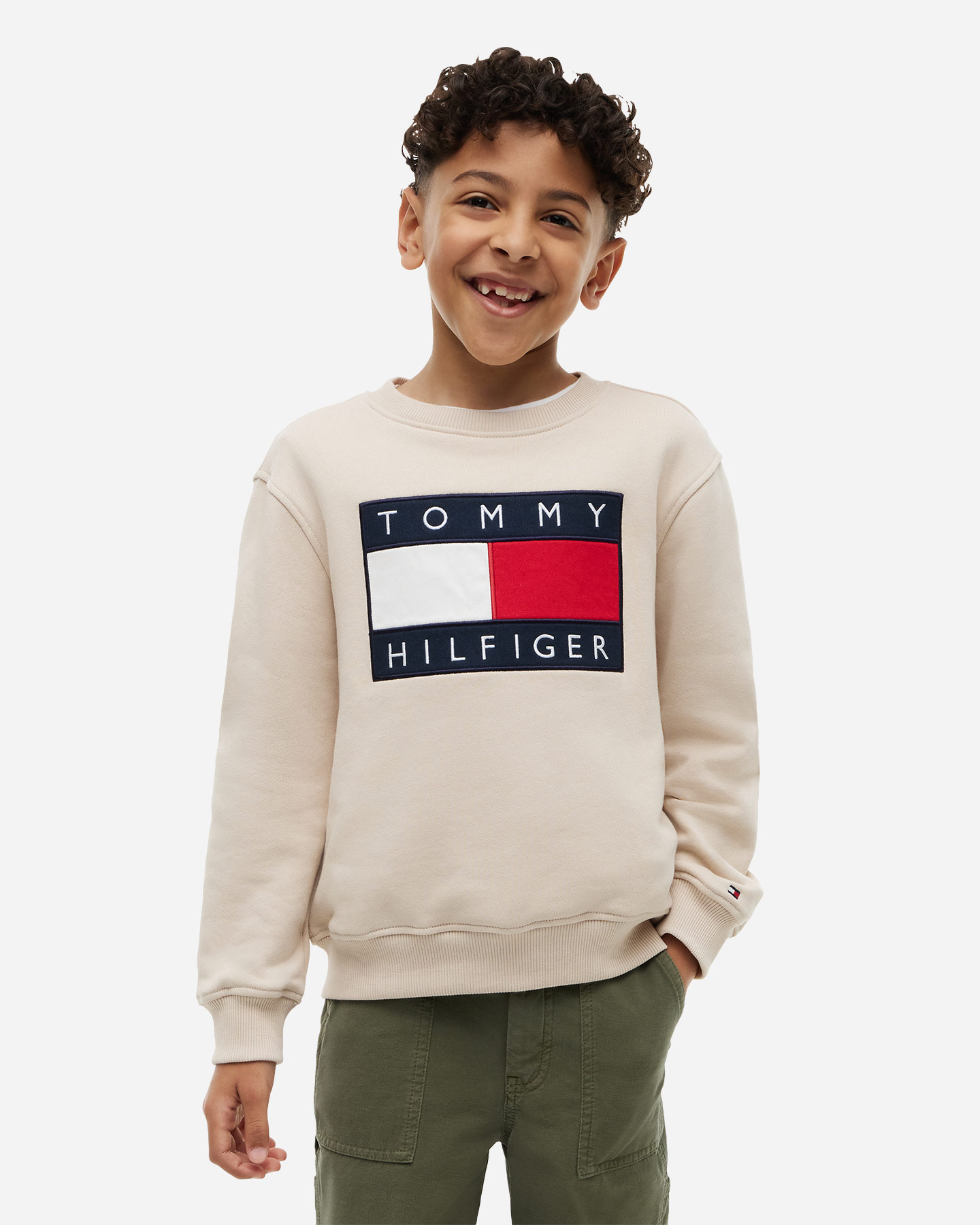 Maglione TOMMY HILFIGER HERITAGE FLAG JR - Beige - 2 | Cisalfa Sport