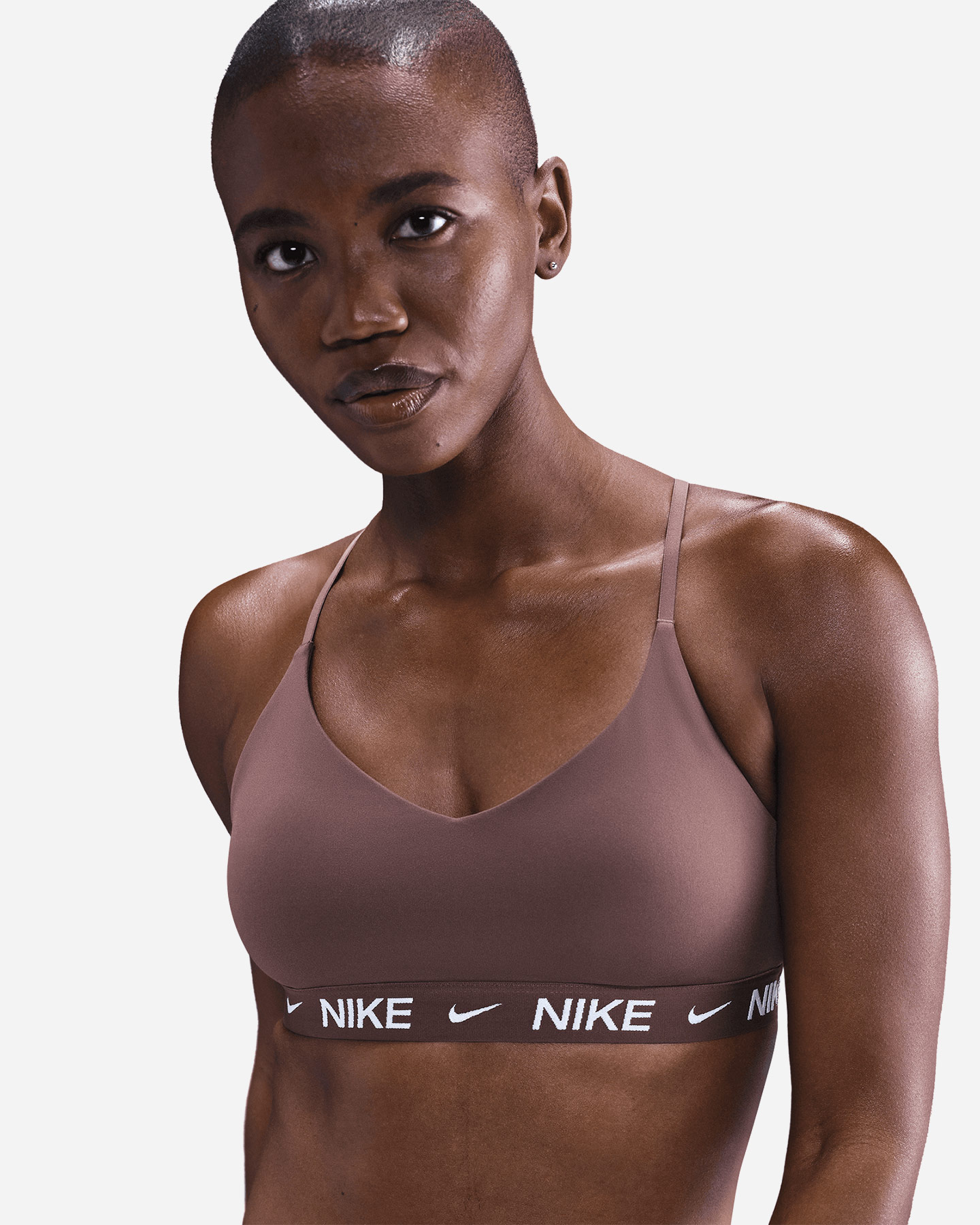 Bra training NIKE LS INDY ELASTIC LOGO W - Marrone - 3 | Cisalfa Sport